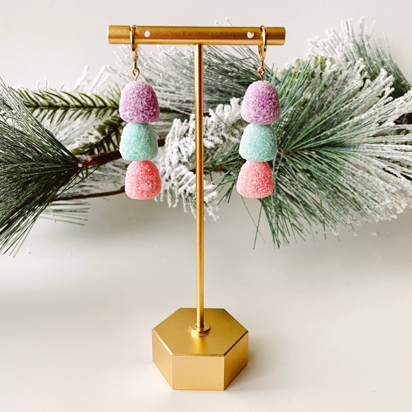 Gumdrop Dangles | Polymer Clay Christmas Earrings
