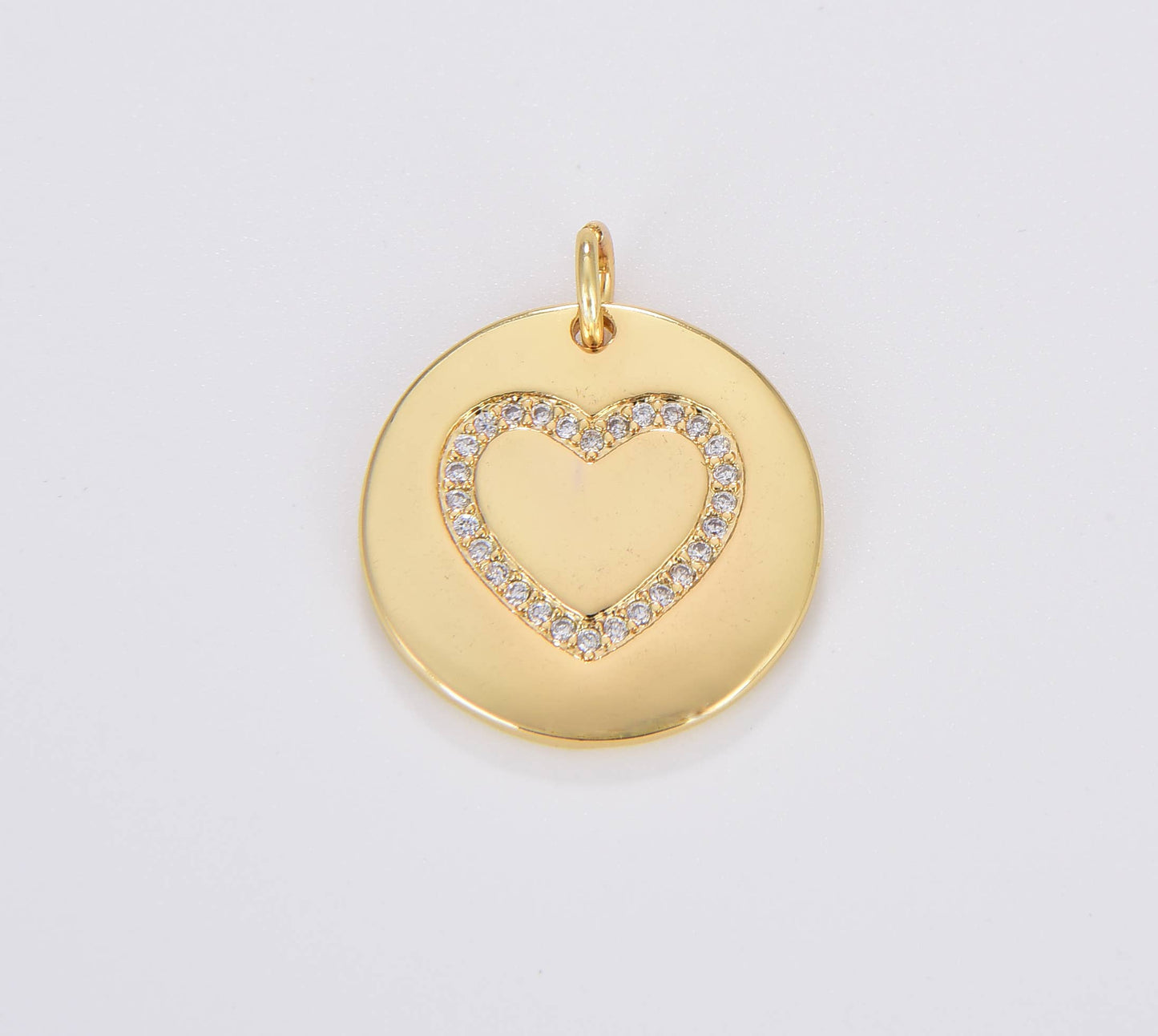 Gold Filled Round Coin Heart