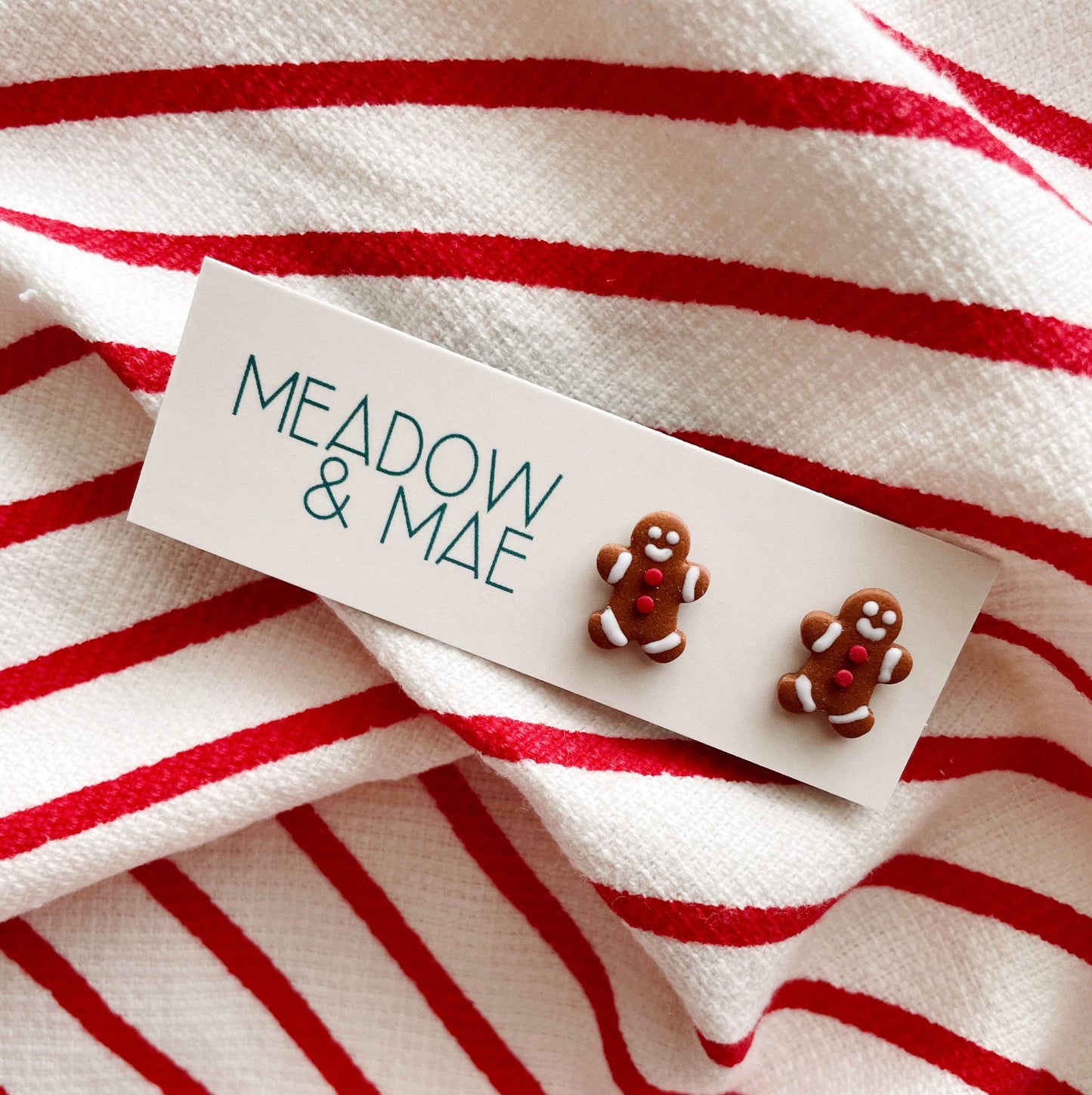 Bake My Day Studs | Polymer Clay Gingerbread Man Earrings