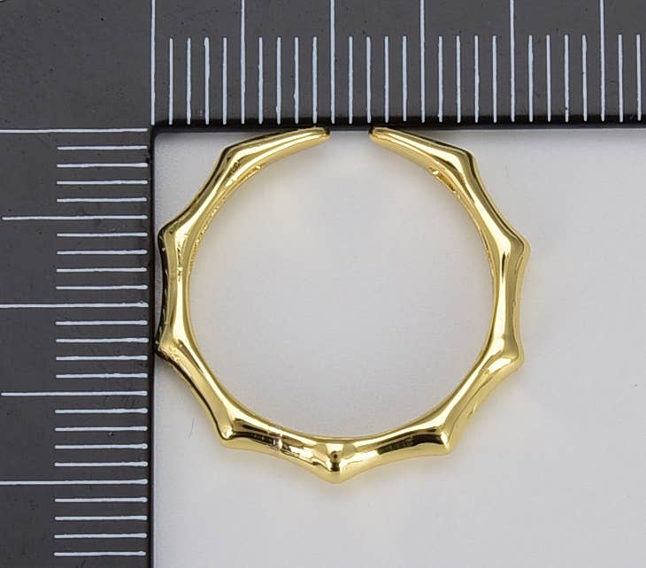 Gold Bamboo Design Ring Adjustable Ring