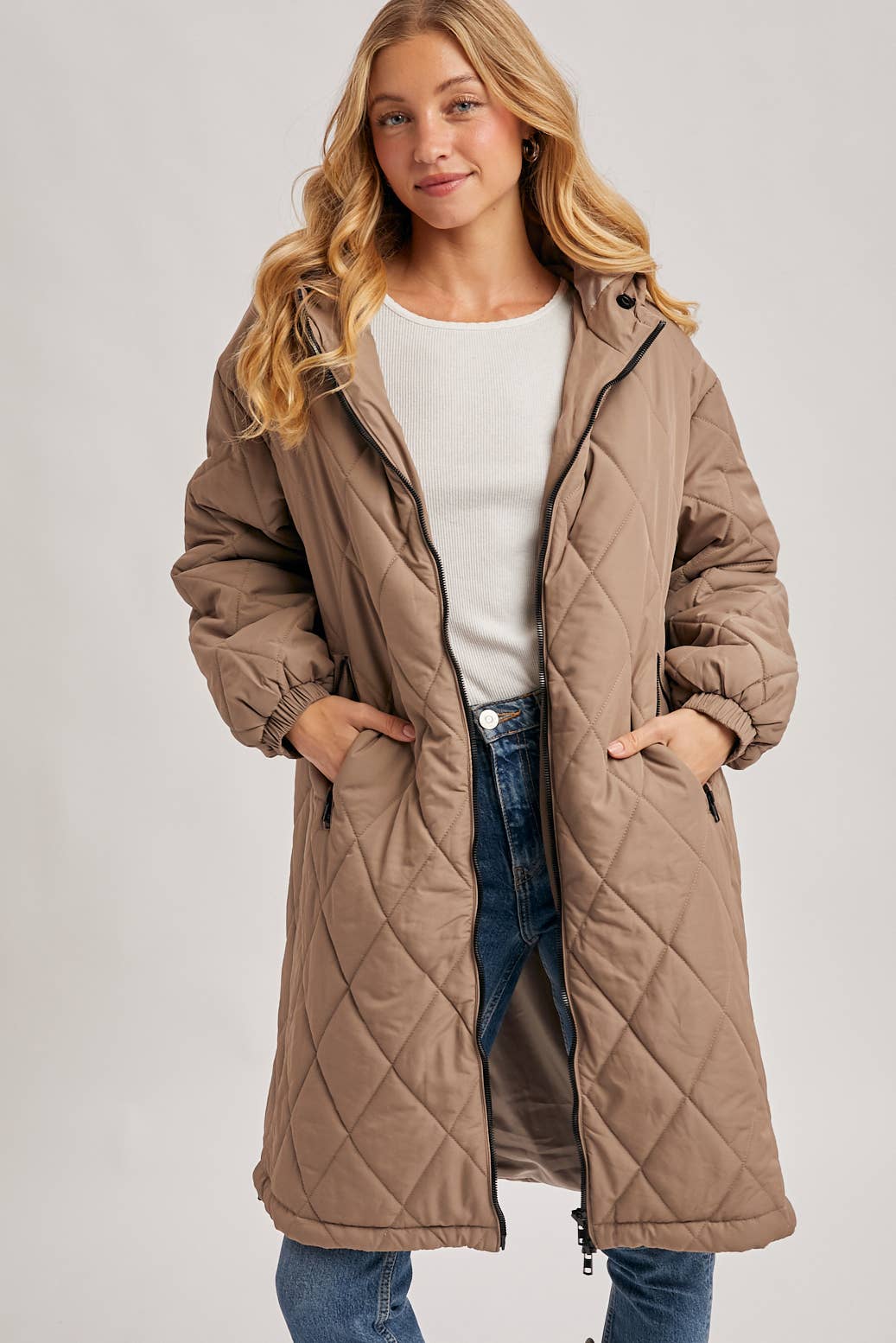 Norah Quilted Puffer Jacket in Black