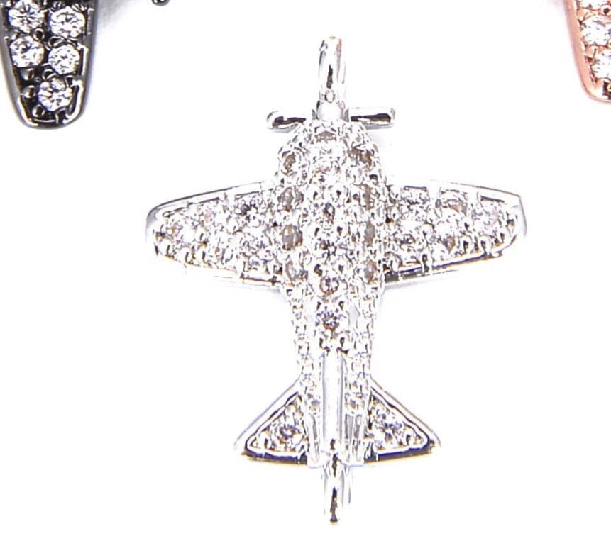 Silver Airplane Charm