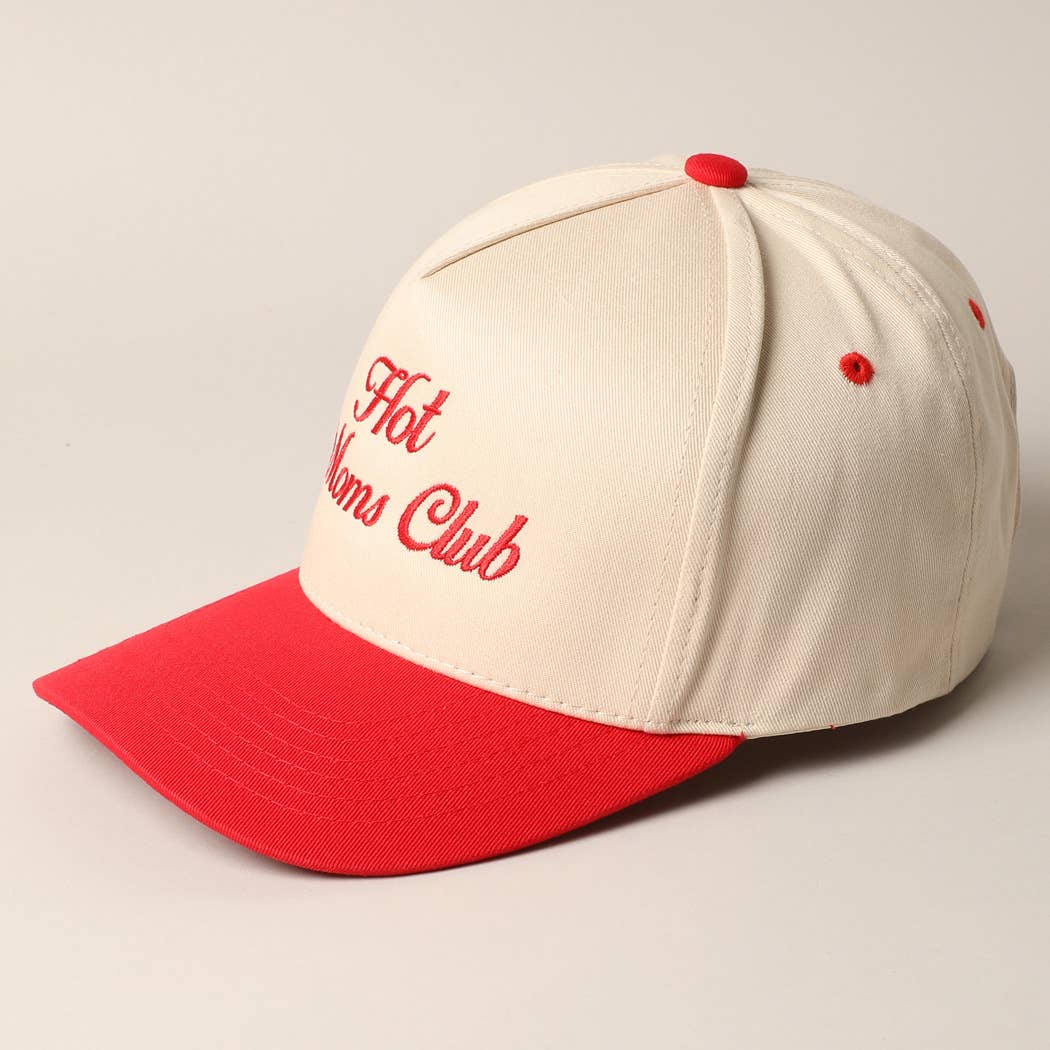 Hot Moms Club Trucker Baseball Cap in Red