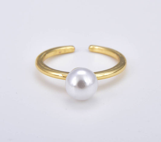 White Pearl Ring Adjustable