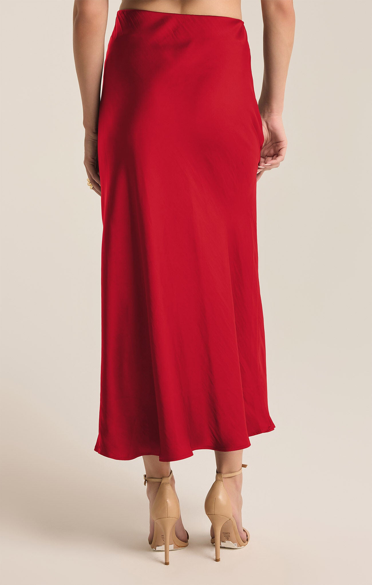 Europa Poly Sheen Skirt in Haute Red