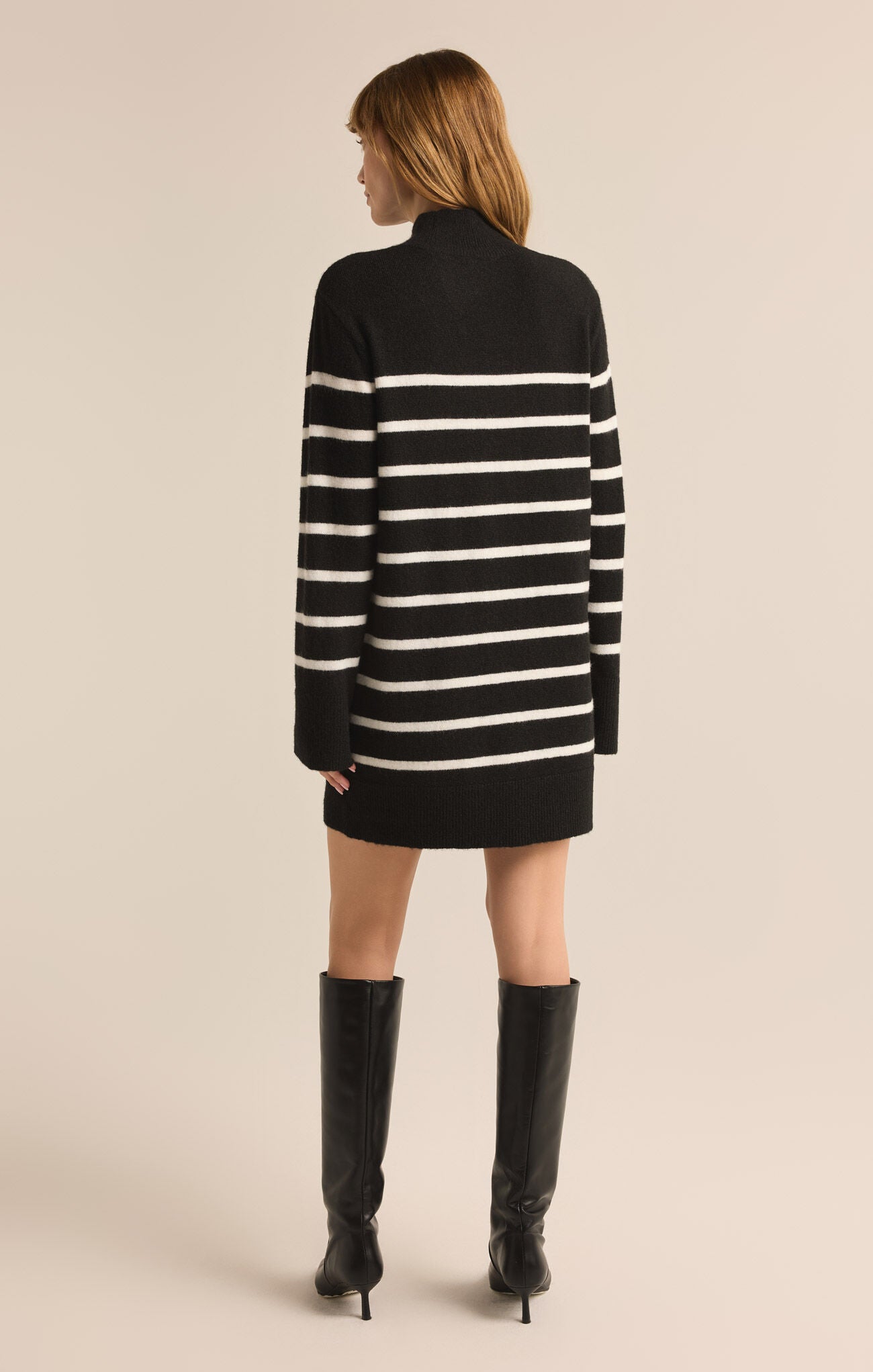 Fin Stripe Sweater Dress Black
