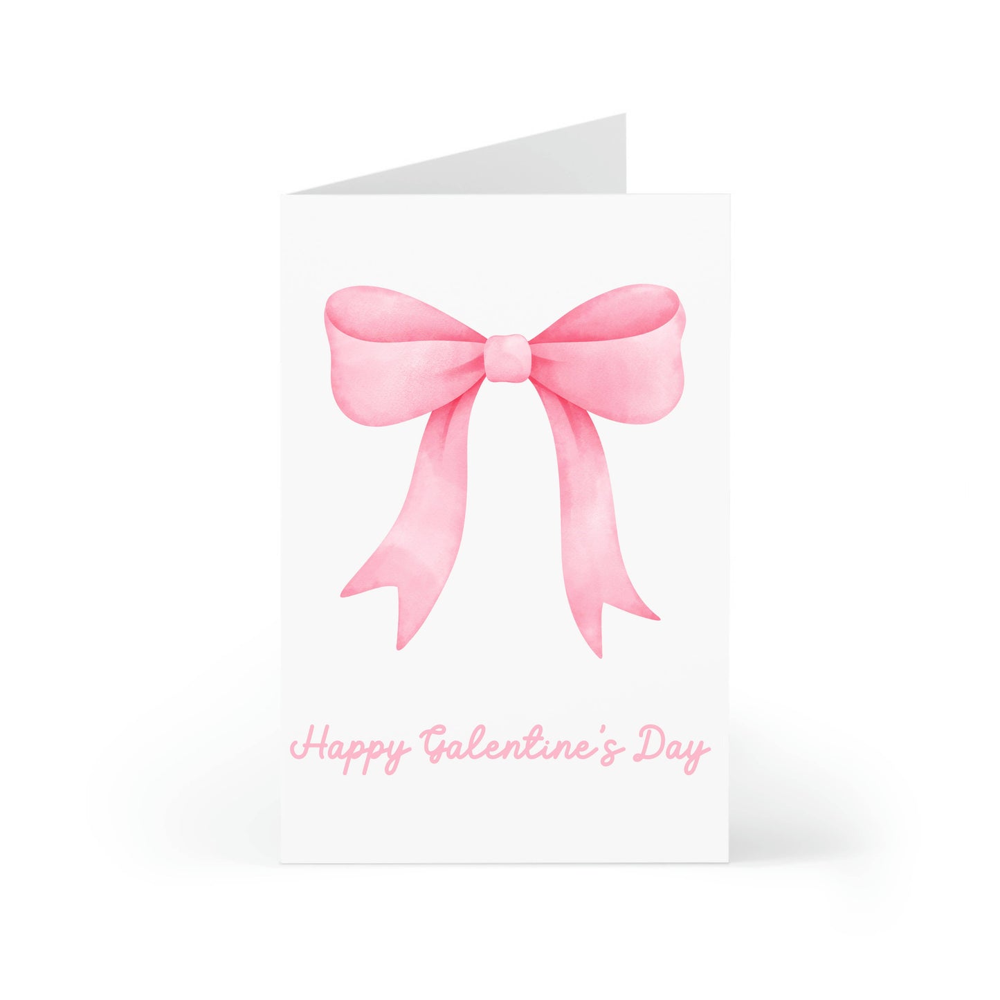 Galentines Day Card Pink Bow Greeting Cards