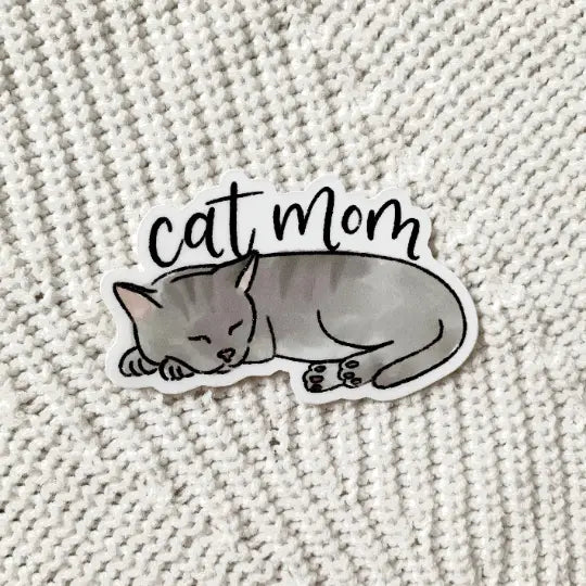 Cat Mom Sticker 2x3in