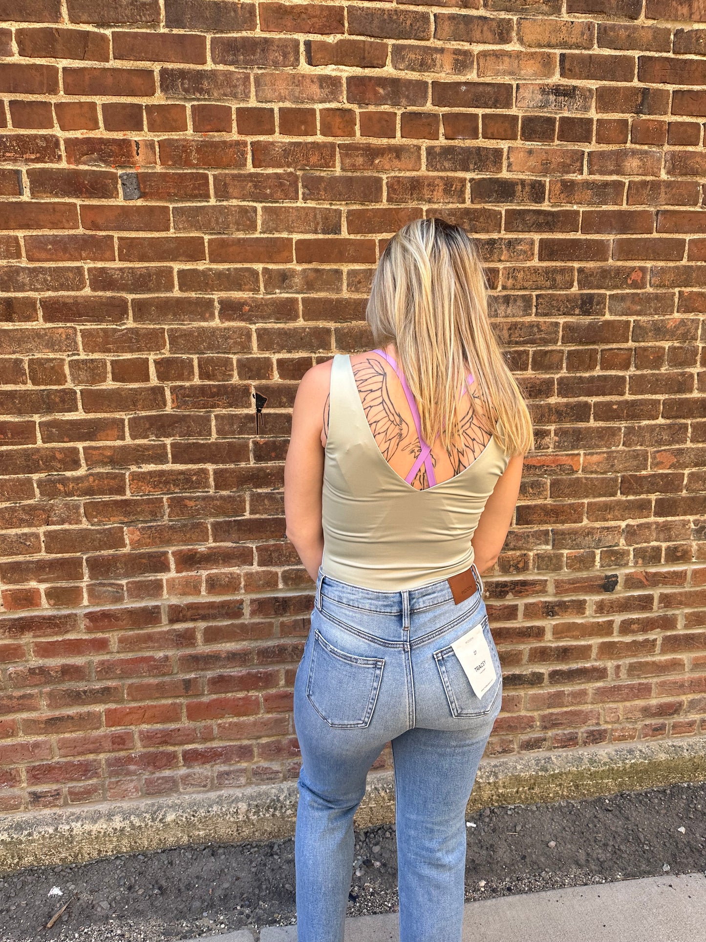 Hailey V Neck Bodysuit in Light Sage