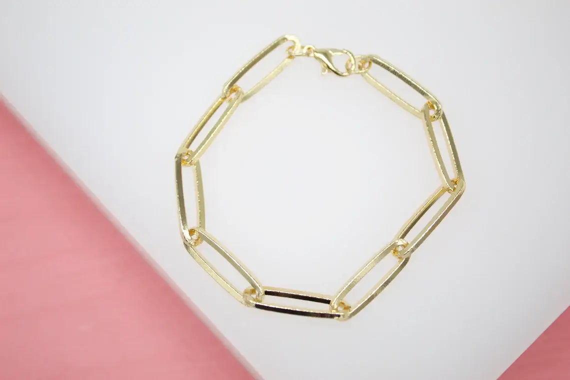 18K Gold Filled PaperClip Bracelet
