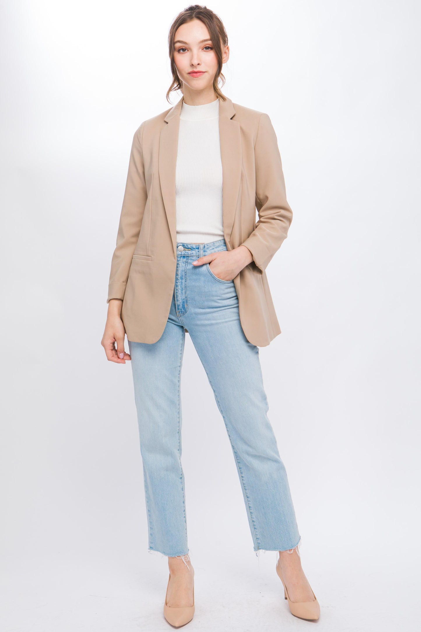 Lynn Blazer in Tan