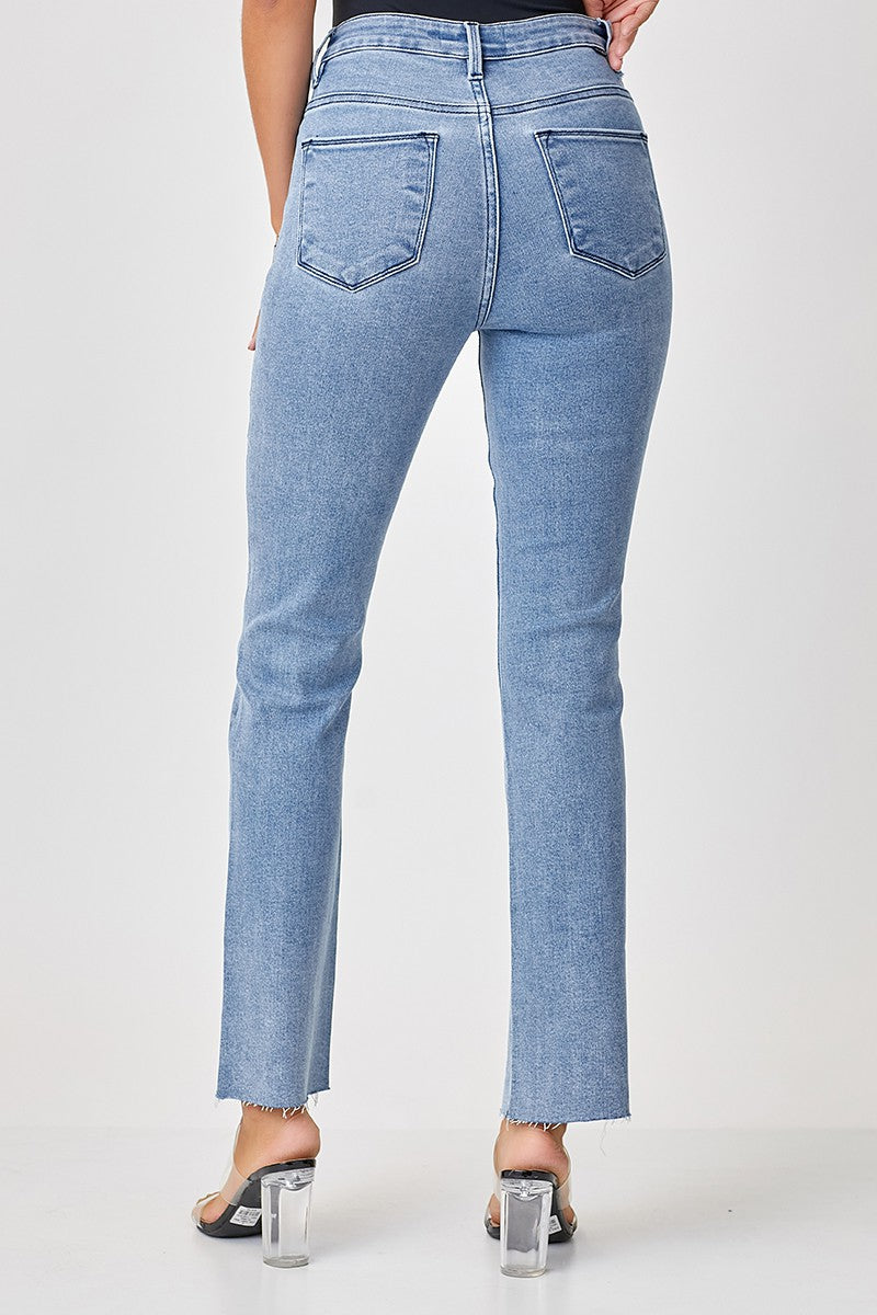 Kelsee Rhinestone Slim Straight Jeans