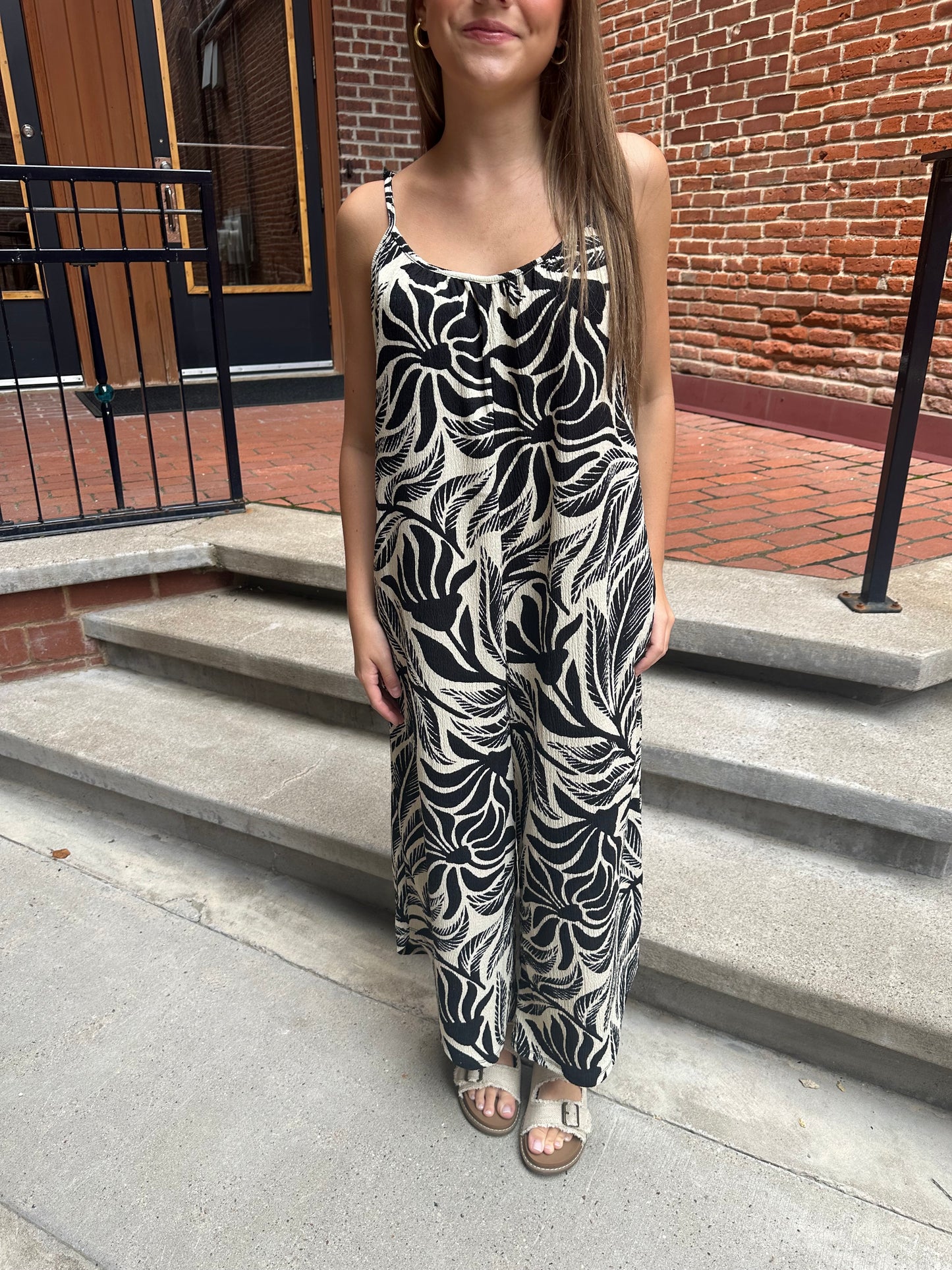 Flared Palm Jumpsuit