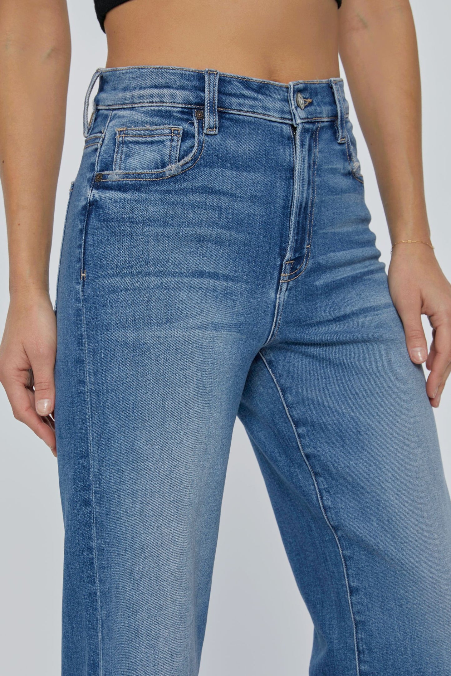 Logan Medium Dark Clean Stretch Dad Jean