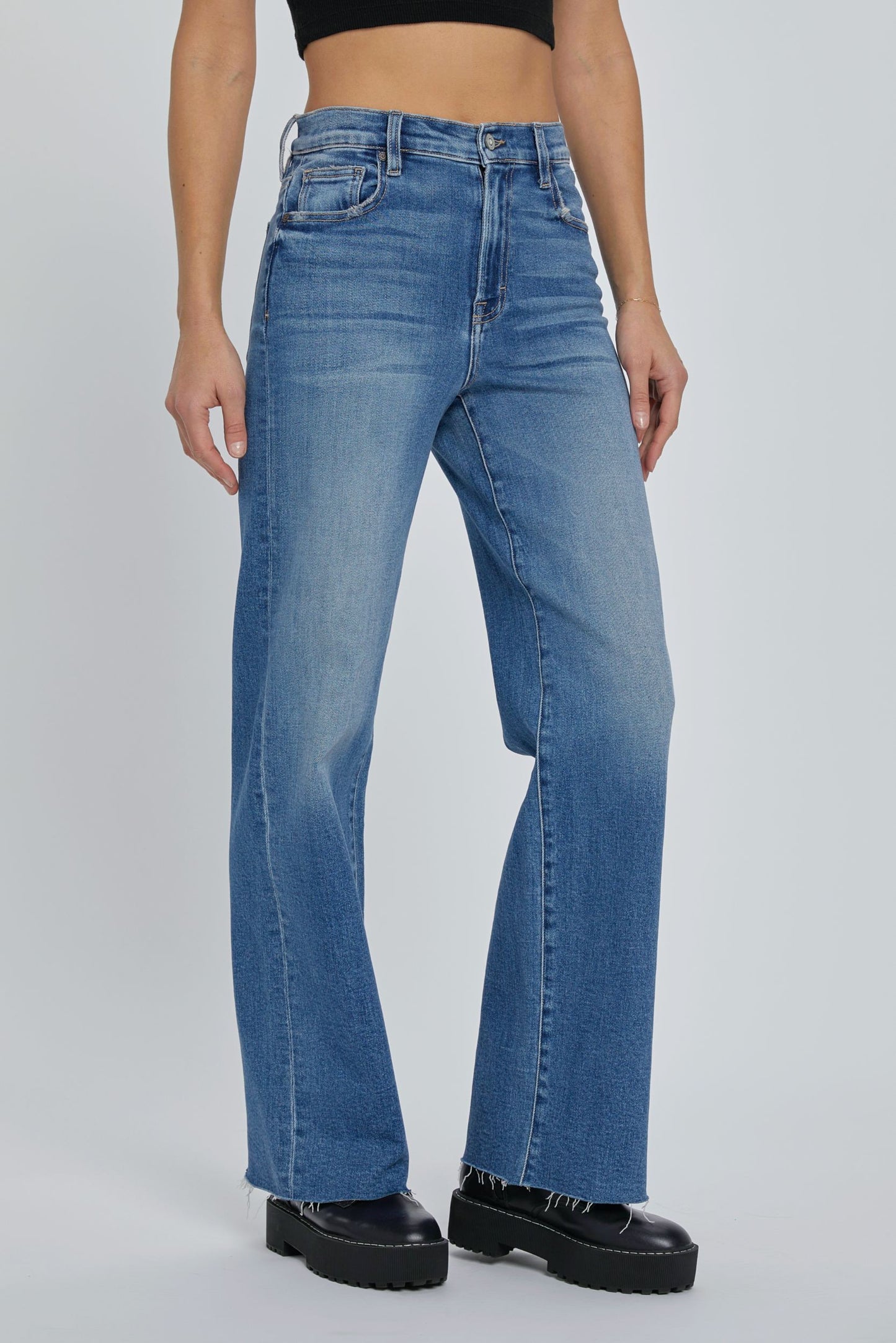 Logan Medium Dark Clean Stretch Dad Jean