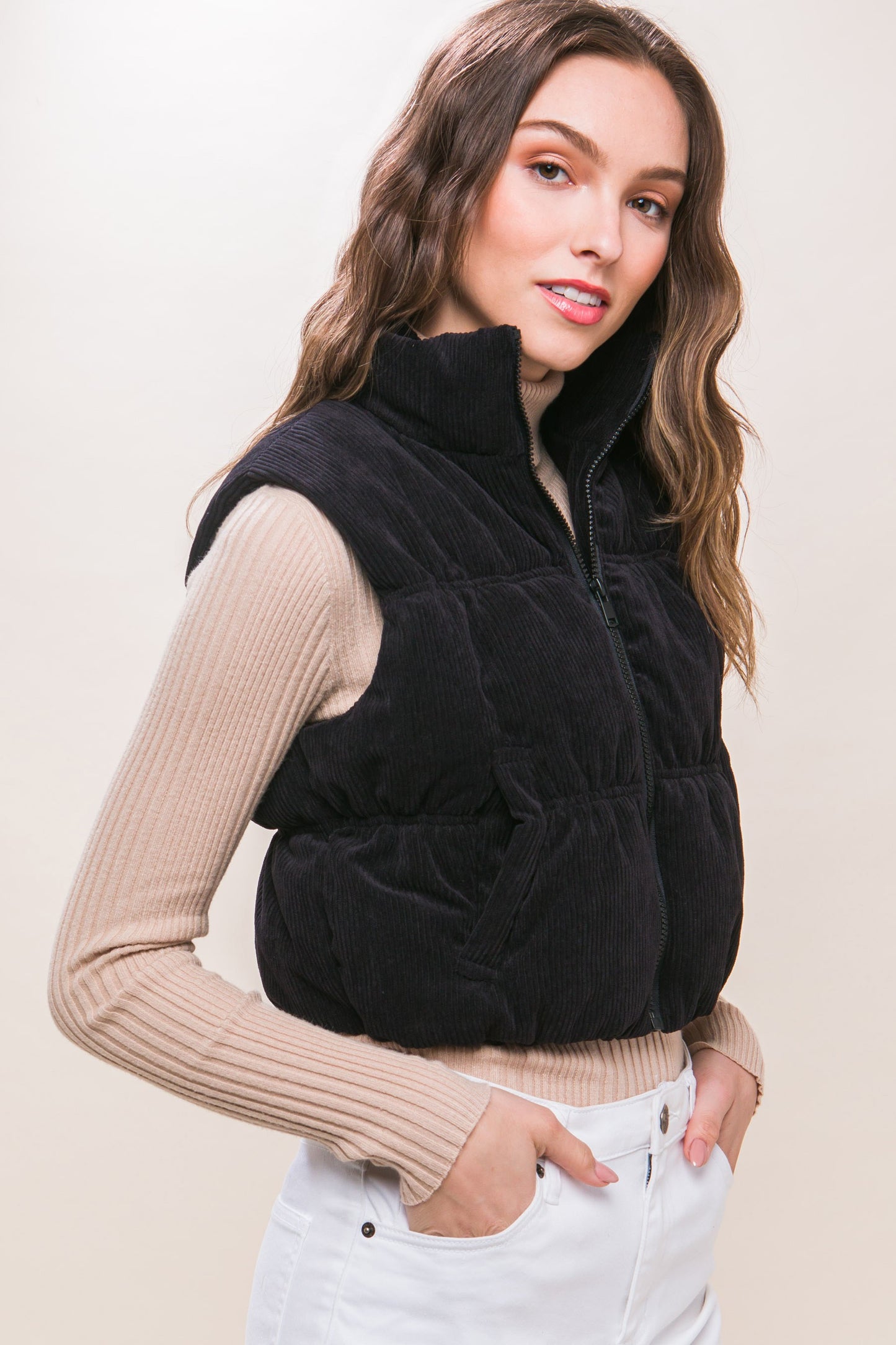 Scottie Corduroy Vest in Black