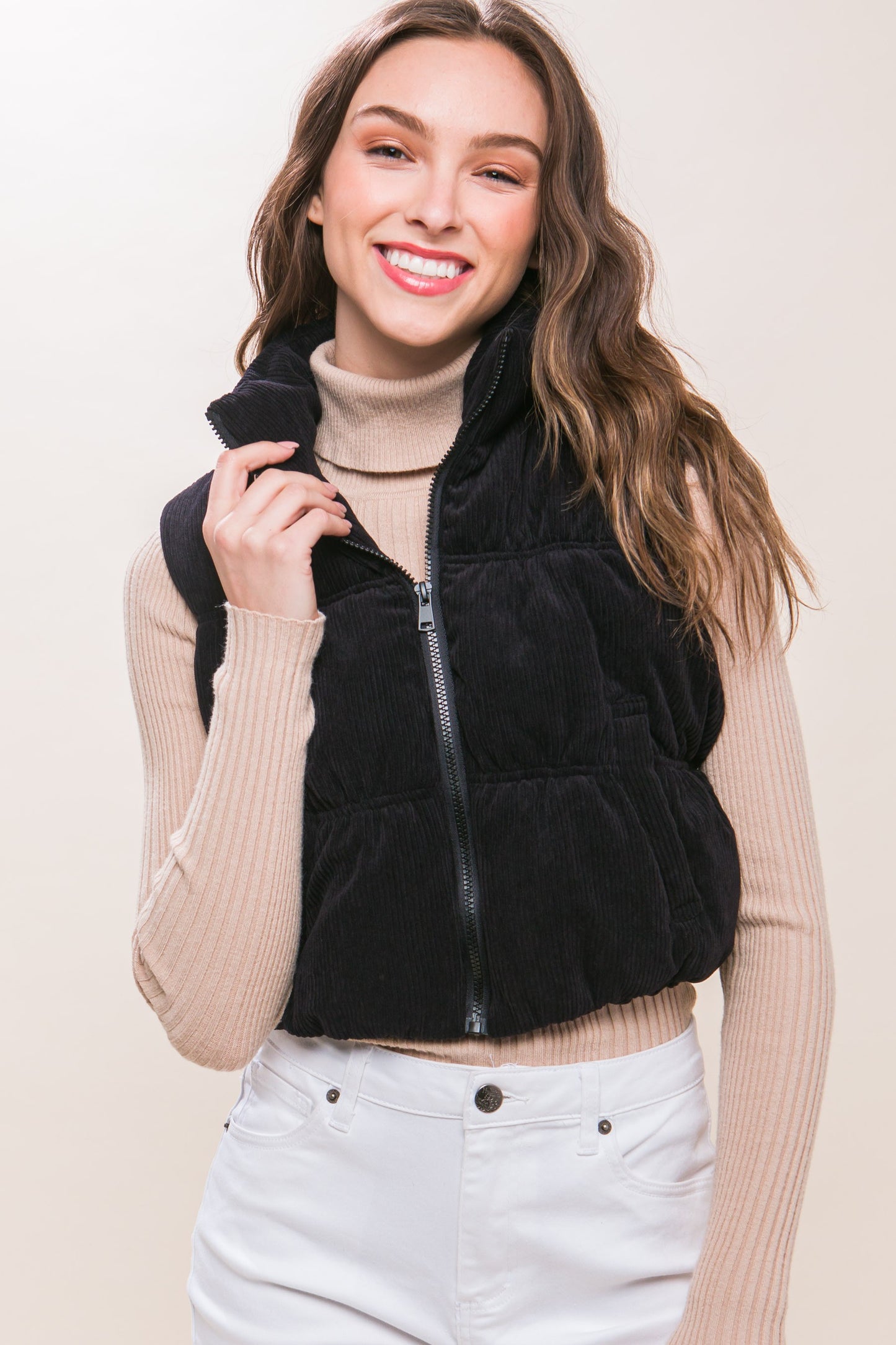 Scottie Corduroy Vest in Black