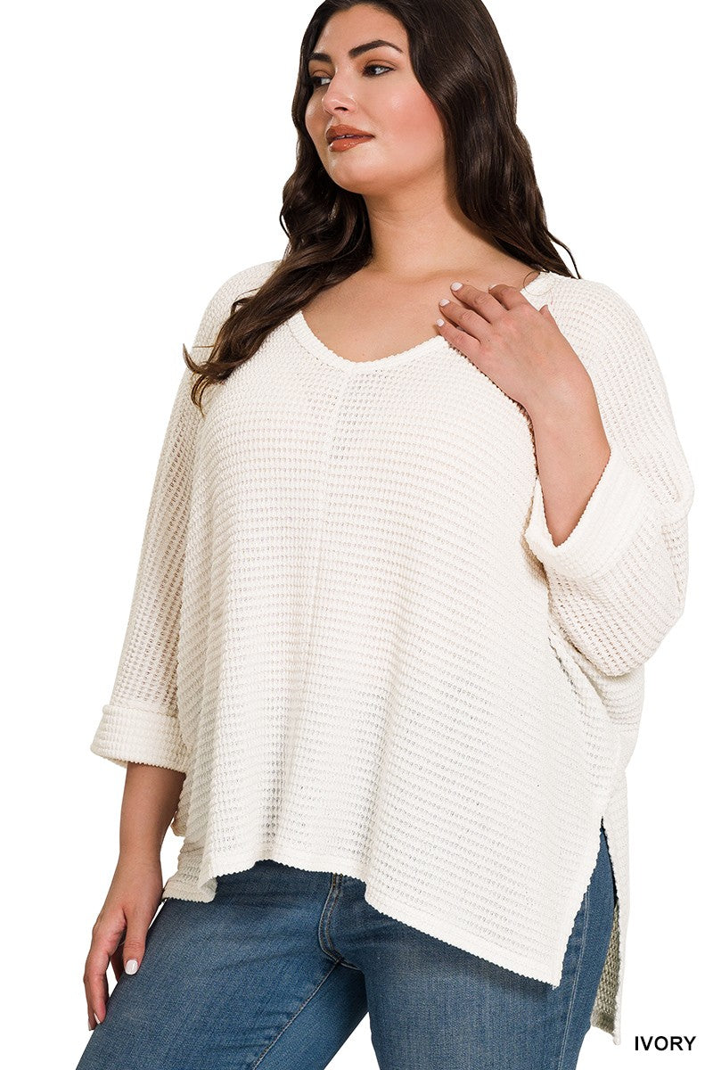 Zoe Jacquard Sweater in Ivory in Plus