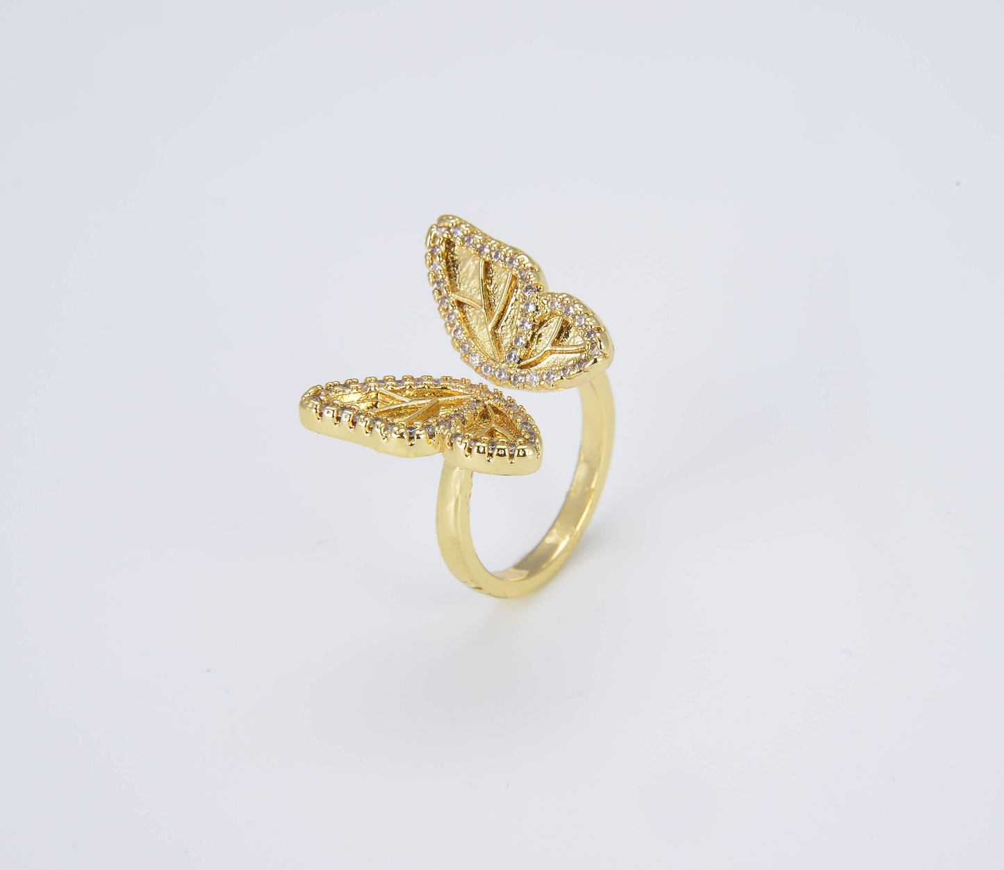 Gold Filled Butterfly Adjustable Ring