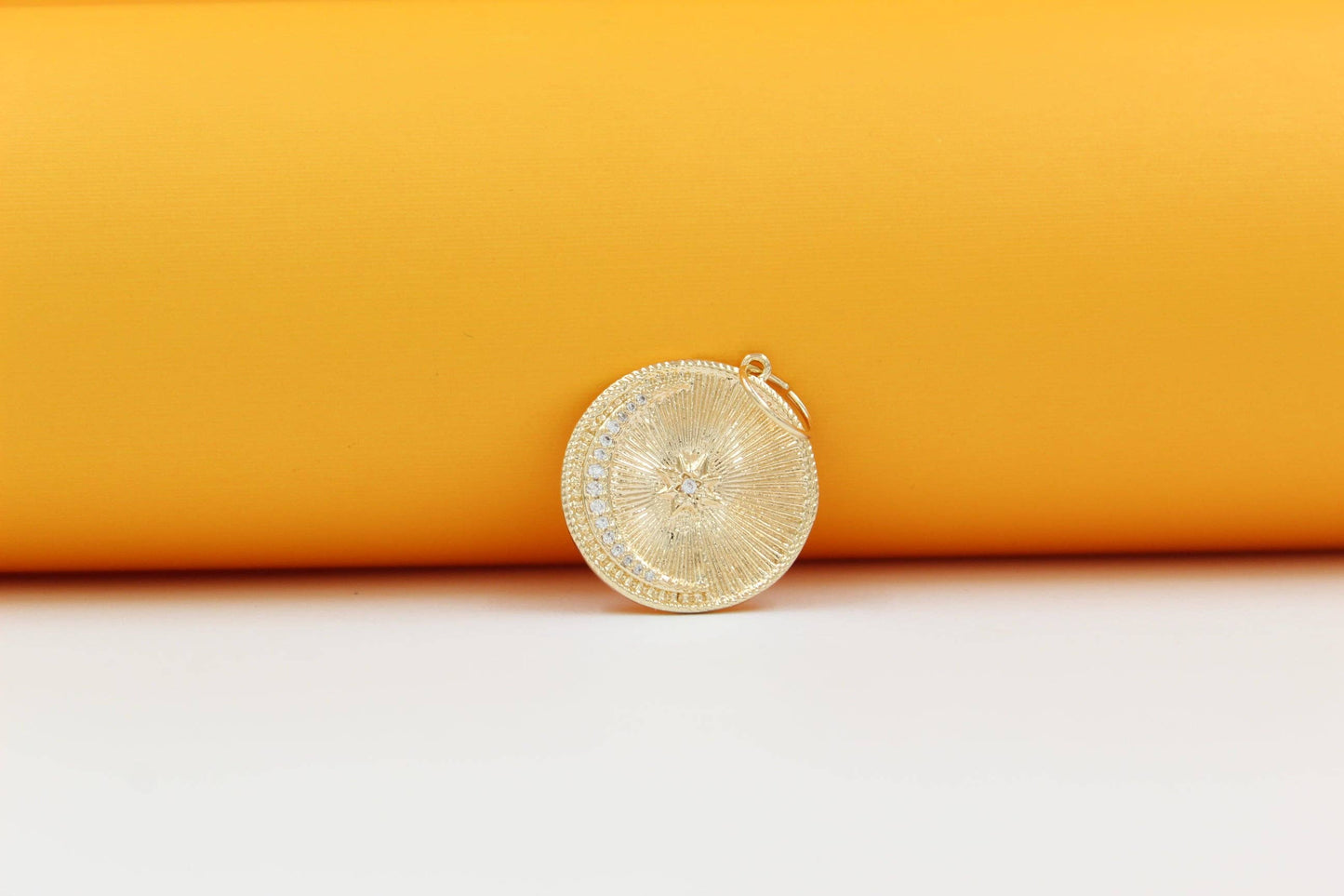 Crescent Moon Star in Gold