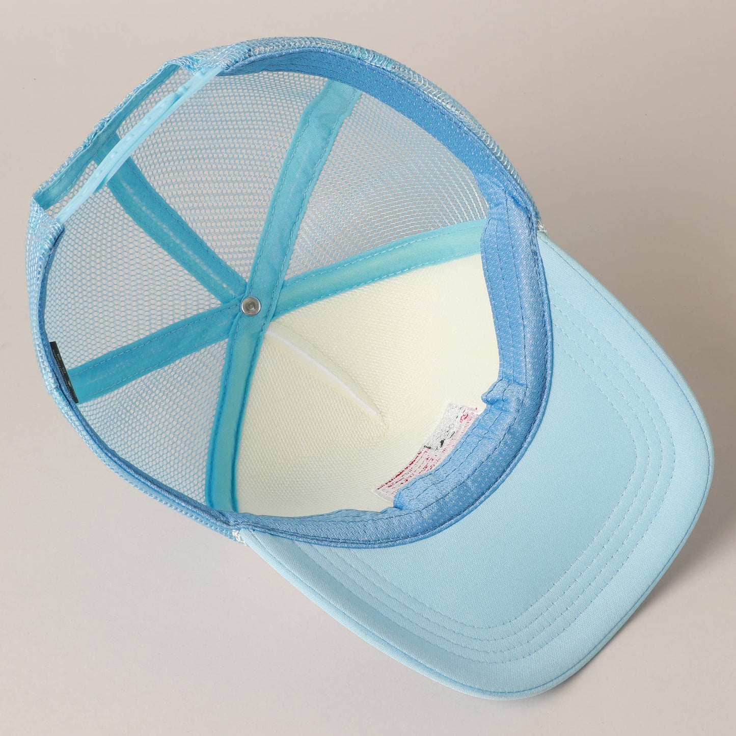 American Flag Trucker Hat in Light Blue