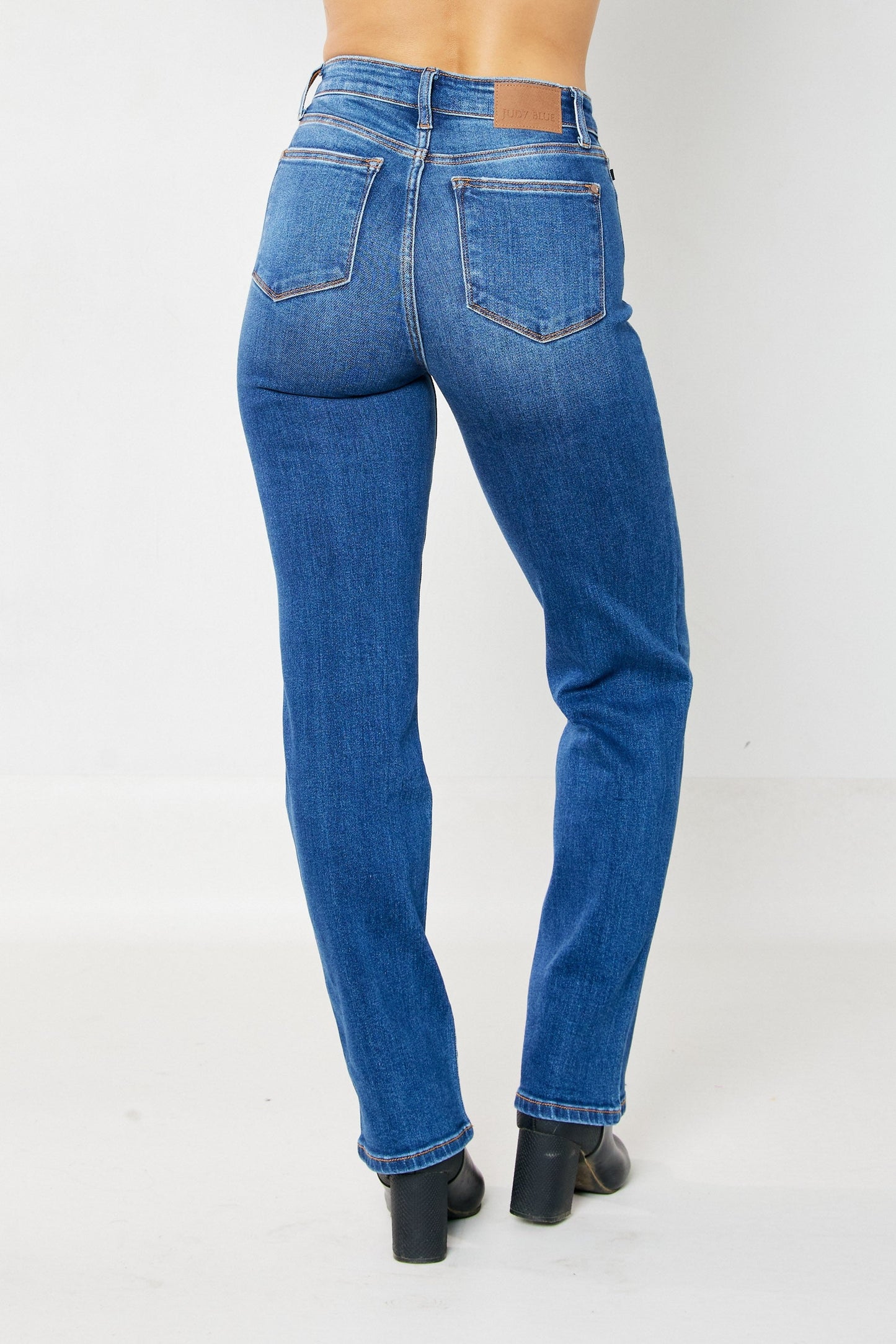 Amanda High Waisted Hidden Button Fly Jeans in Plus