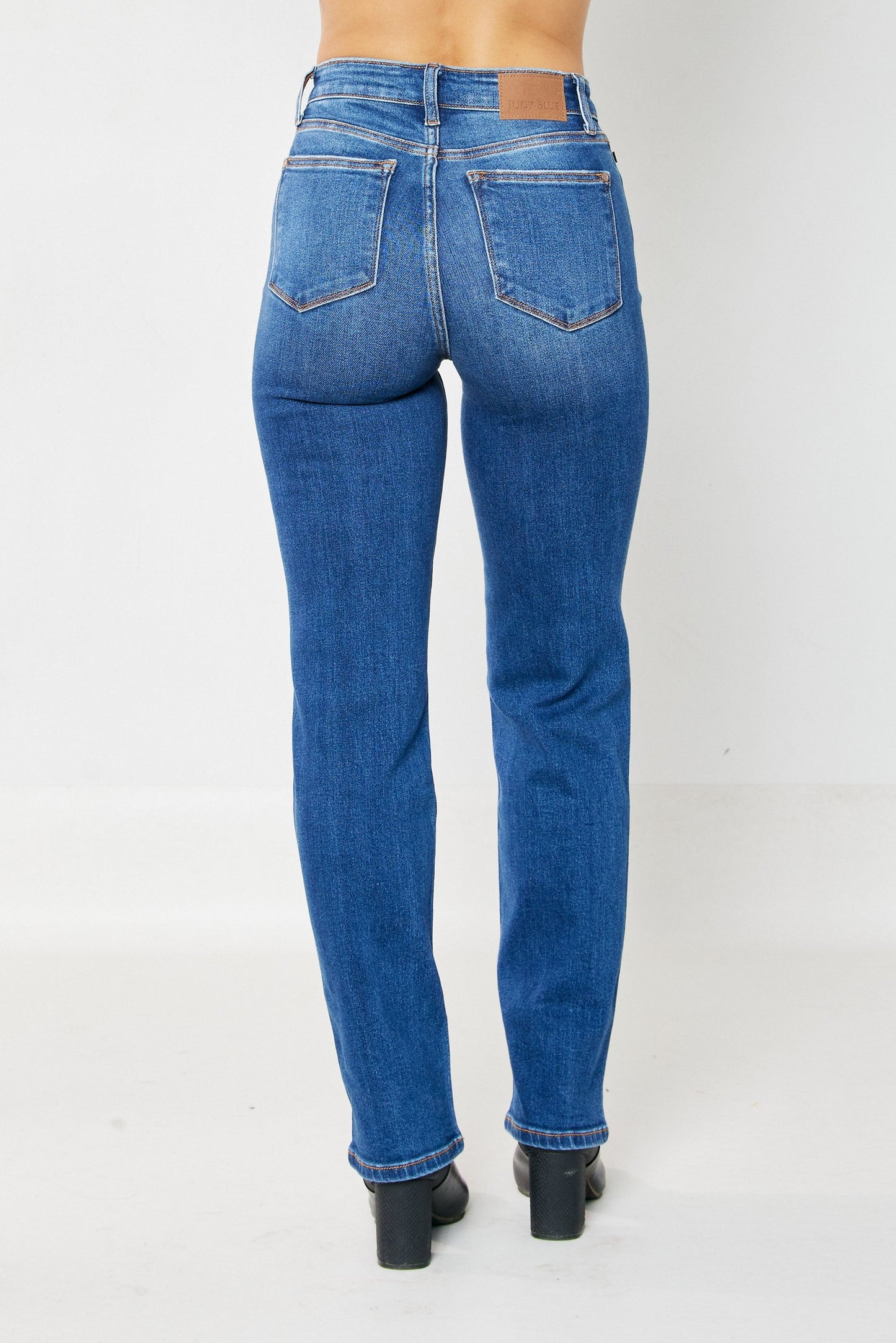 Amanda High Waisted Hidden Button Fly Jeans in Plus