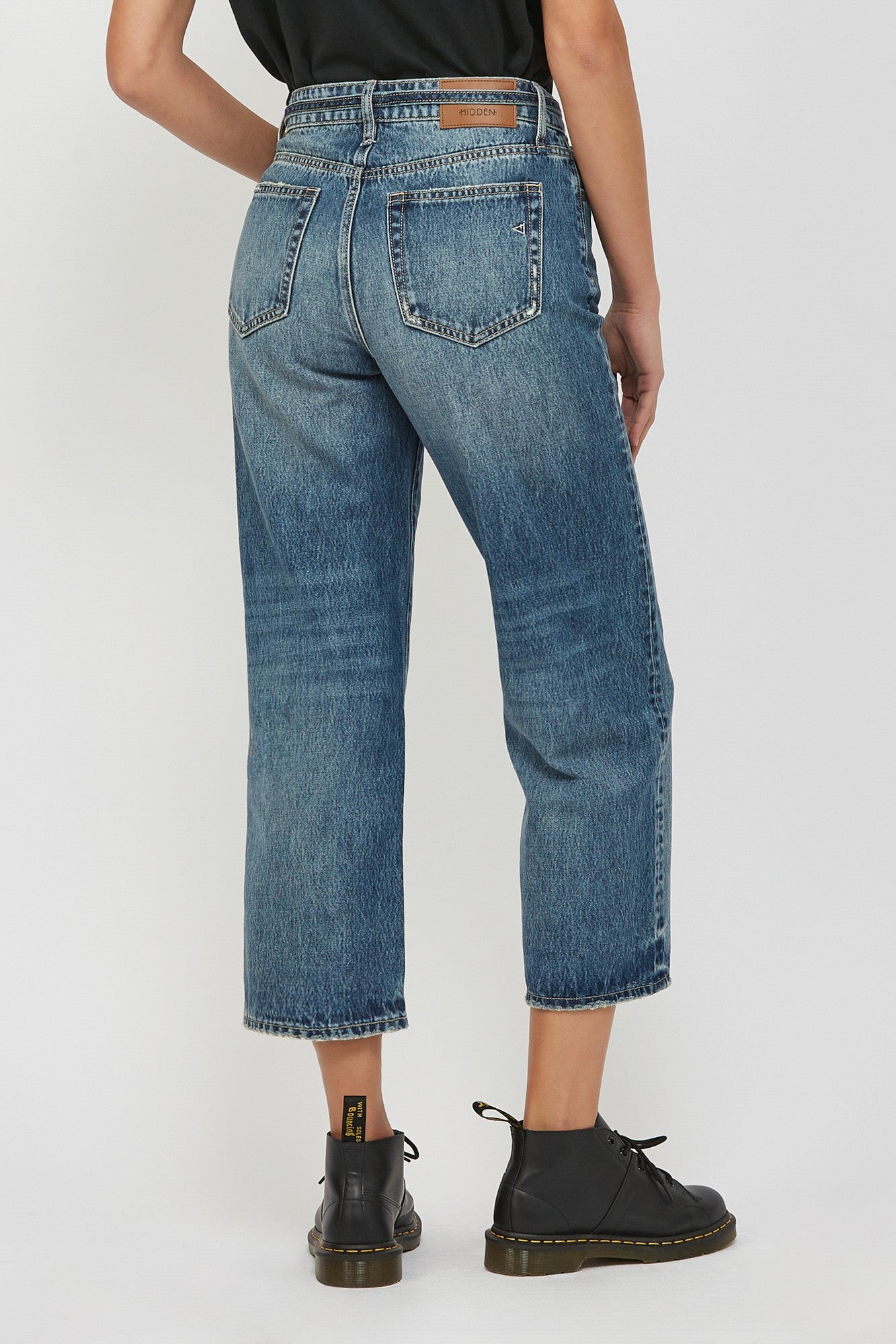 Ella Dark Classic Draw String Cropped Wide Straight