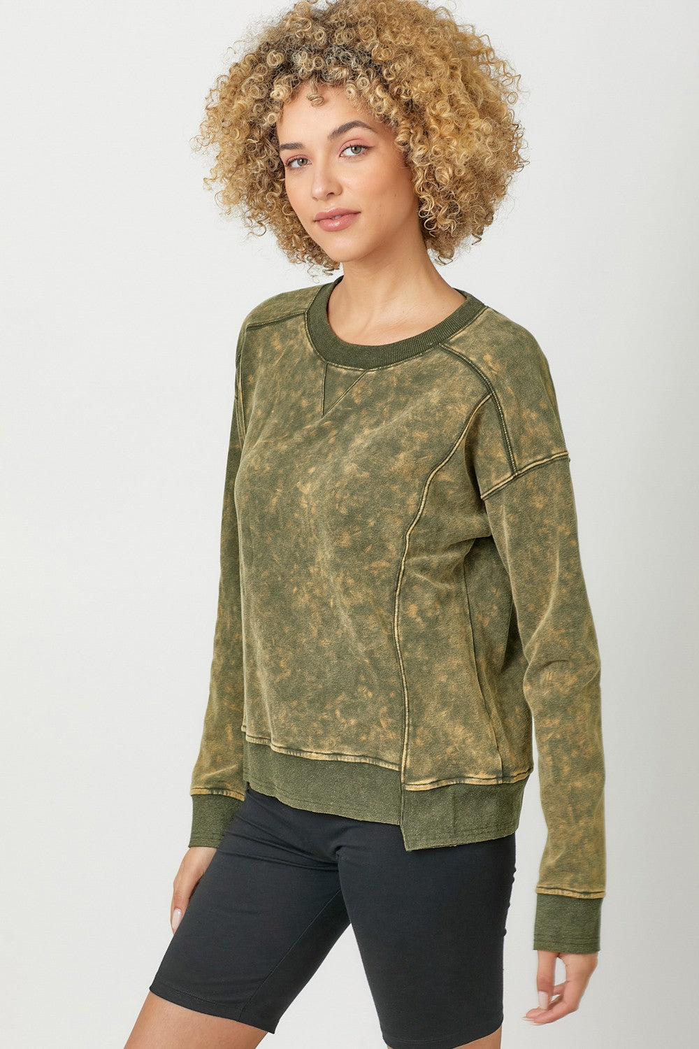 Lillian Fleece Terry Washed Top