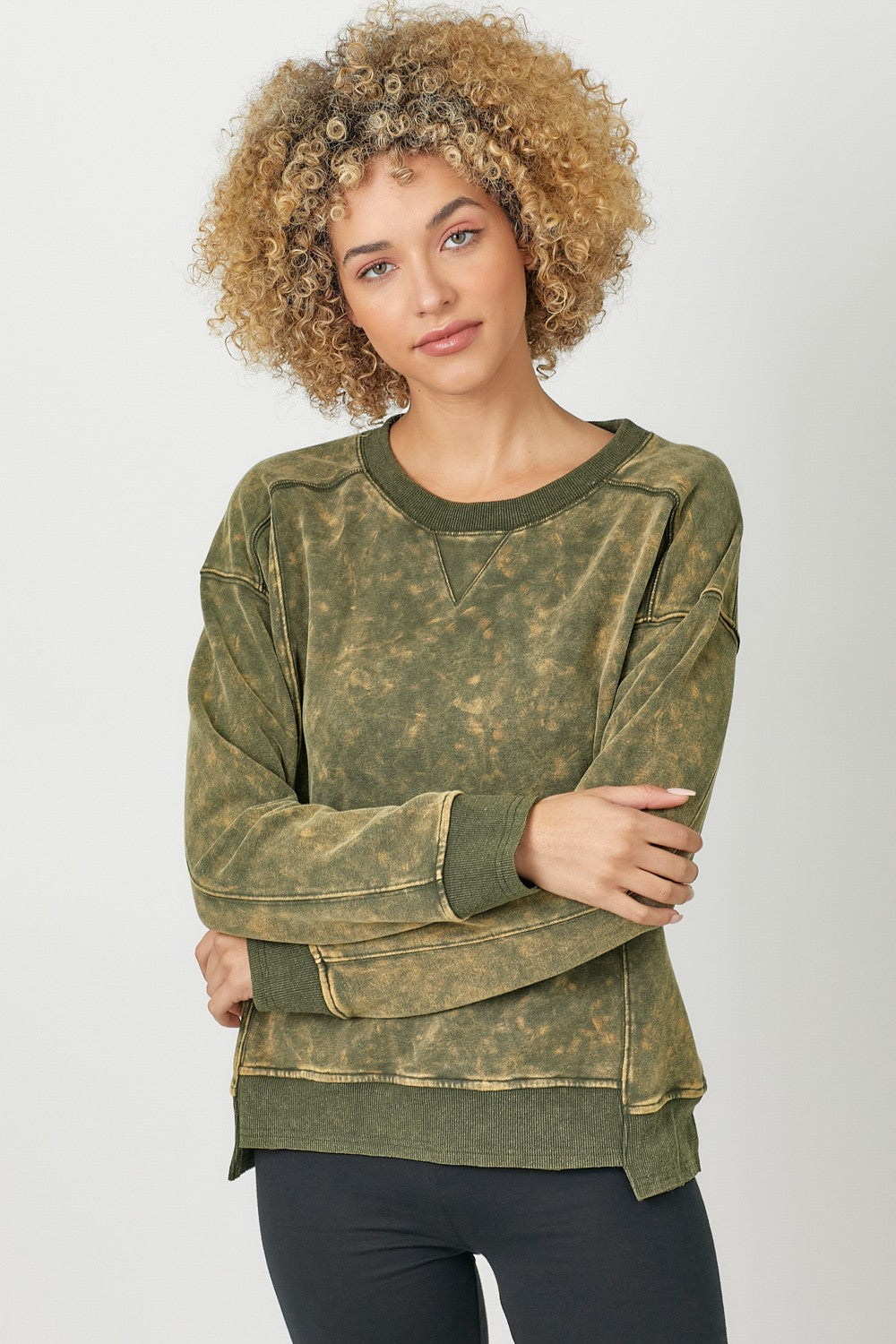 Lillian Fleece Terry Washed Top