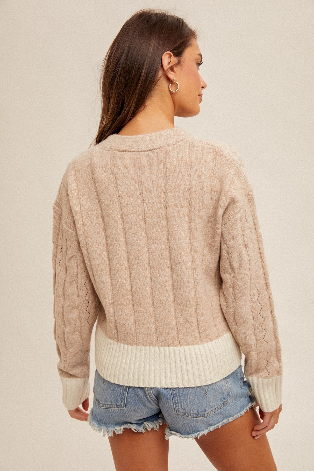 Charlie V Neck Button Down Sweater