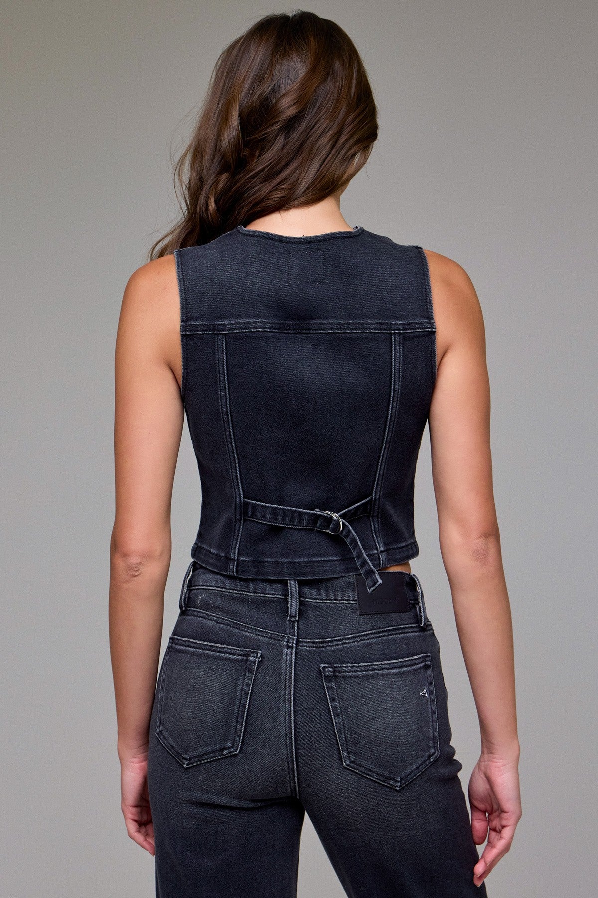Black Hidden Denim Vest