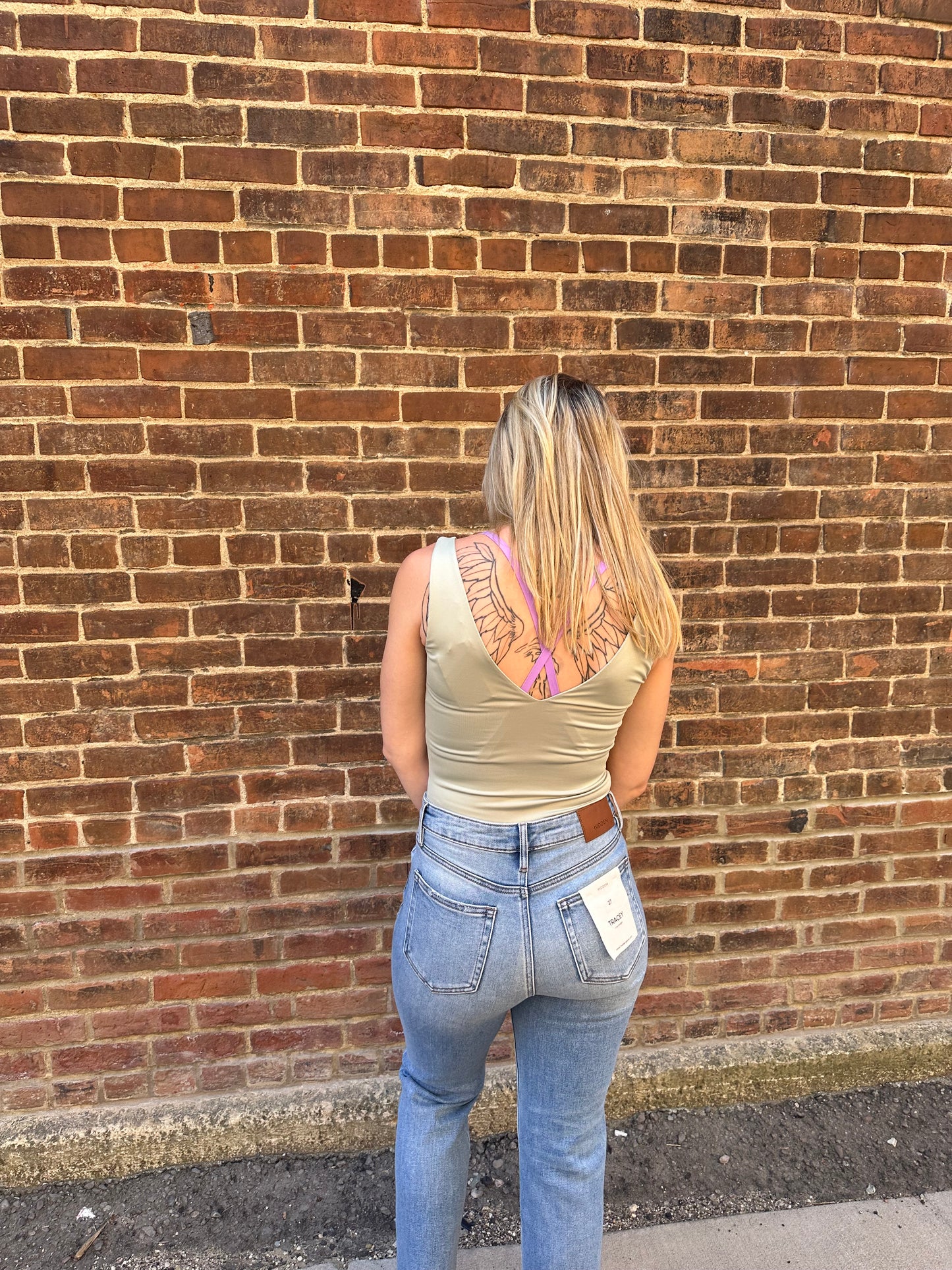 Hailey V Neck Bodysuit in Light Sage