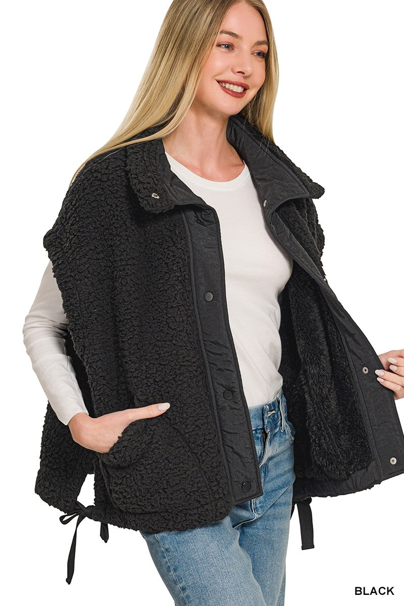 Julia Sherpa Vest in Black
