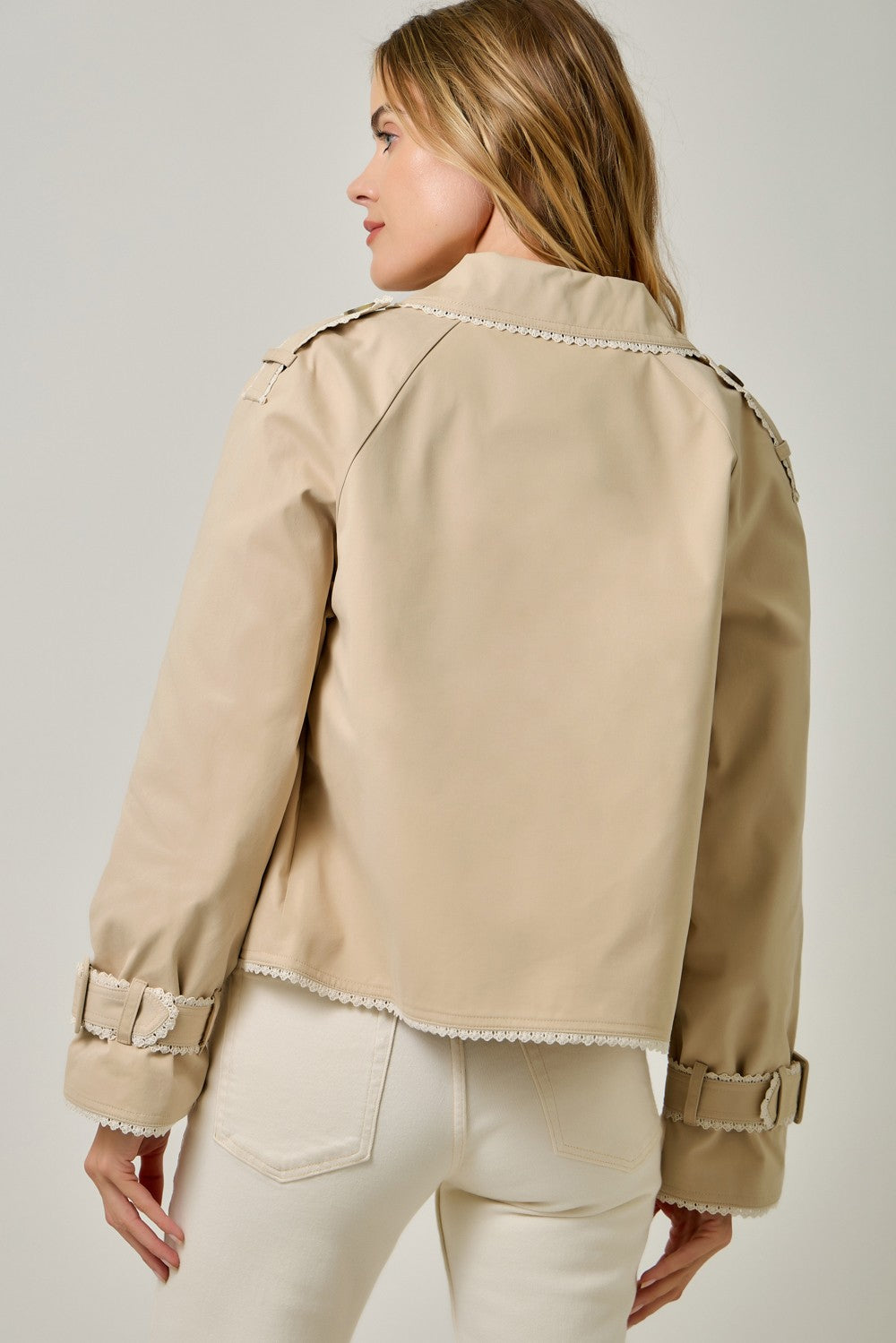 Lucy Lace Trim Half Length Trench Coat