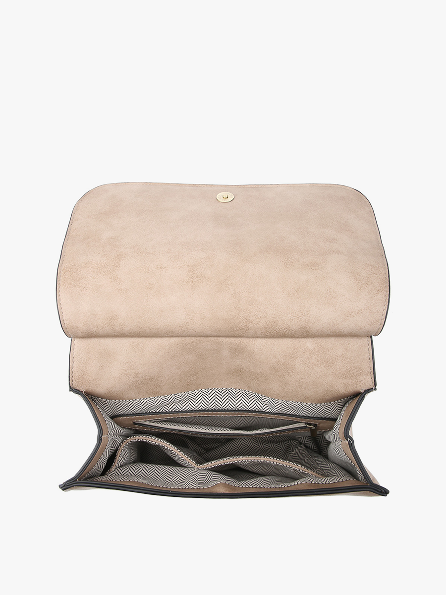 Bailey Crossbody with Print Contrast Strap in Mustard