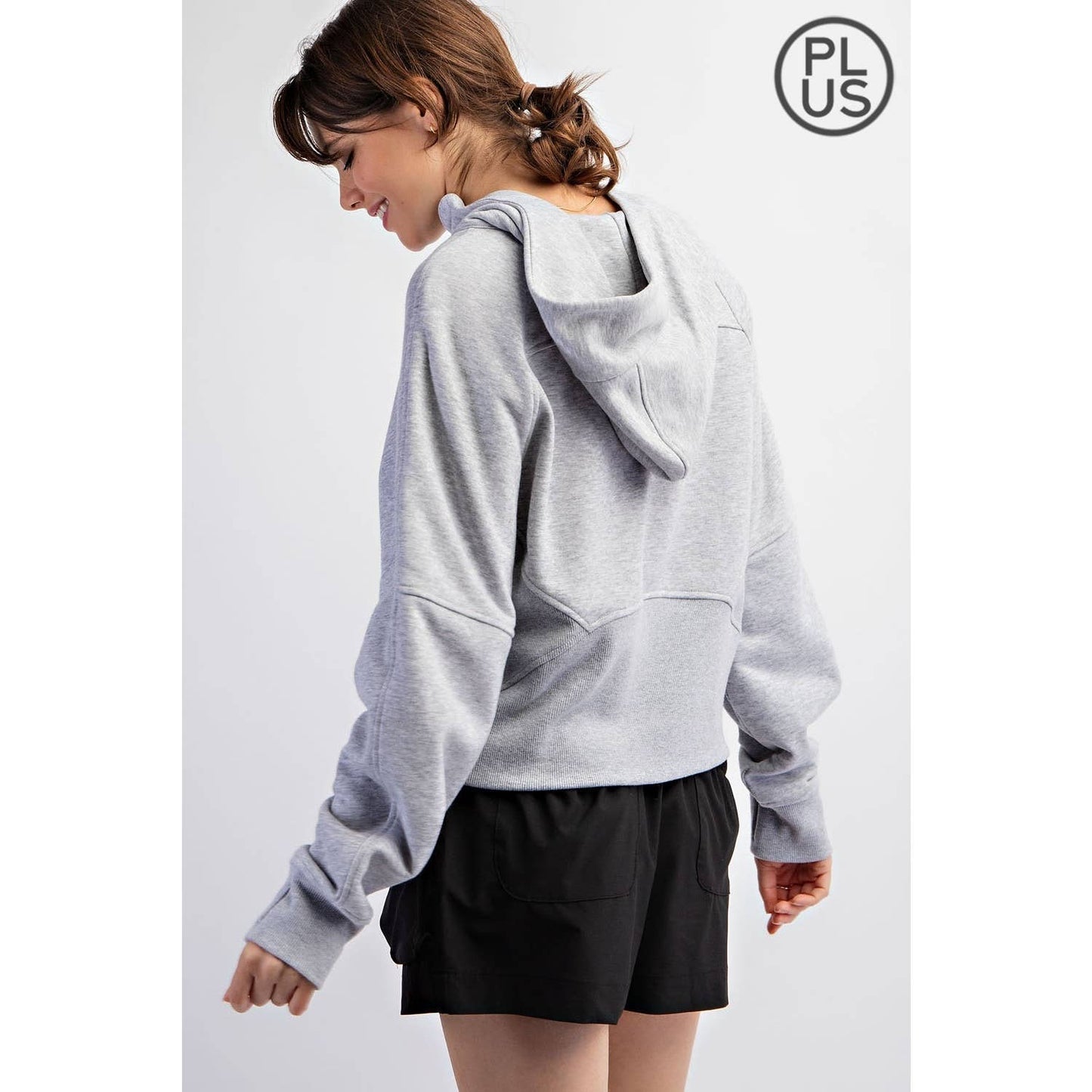 Drea Hoodie in Heather Grey in Plus