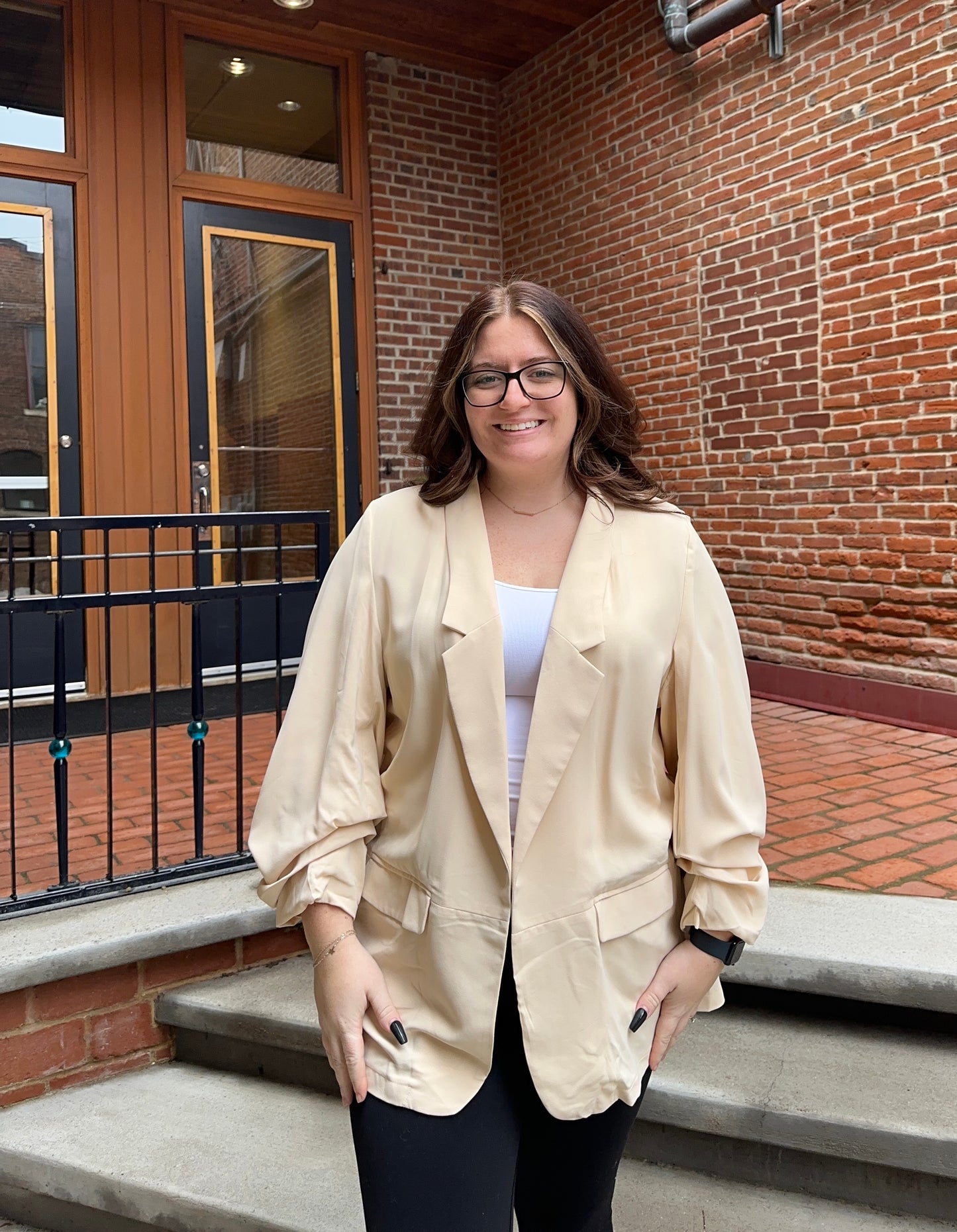 Doris Blazer in Tan in Plus