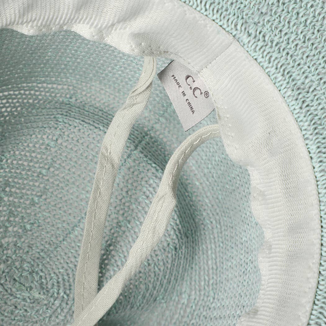 Cowboy Straw Hat With Turquoise Metal Band