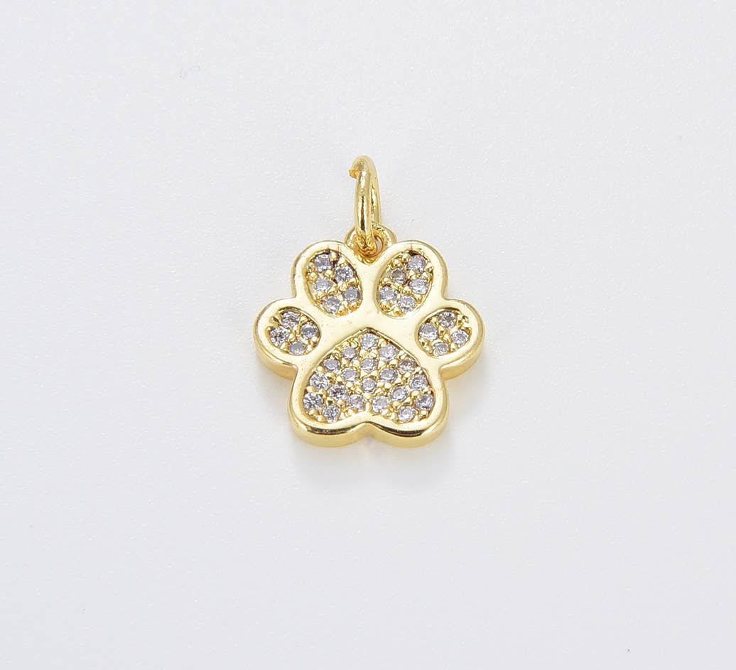 Gold Filled Paw Print Charm