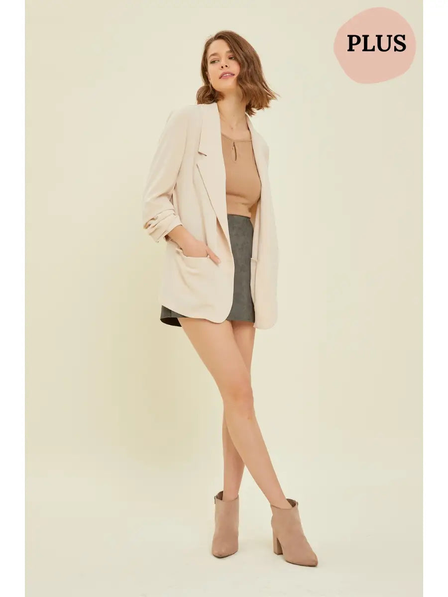 Doris Blazer in Tan in Plus