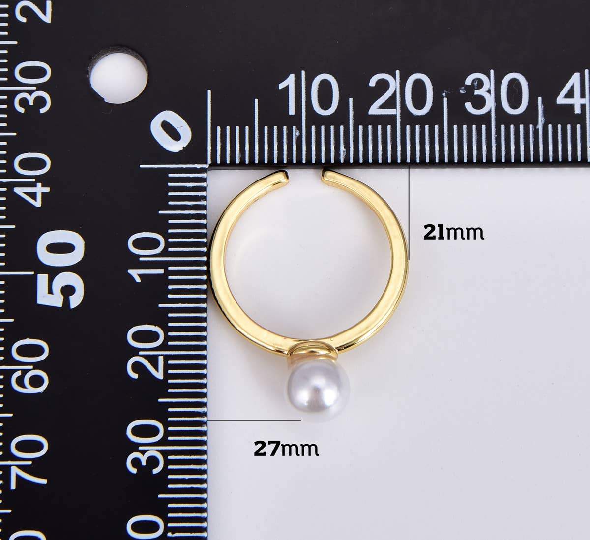 White Pearl Ring Adjustable