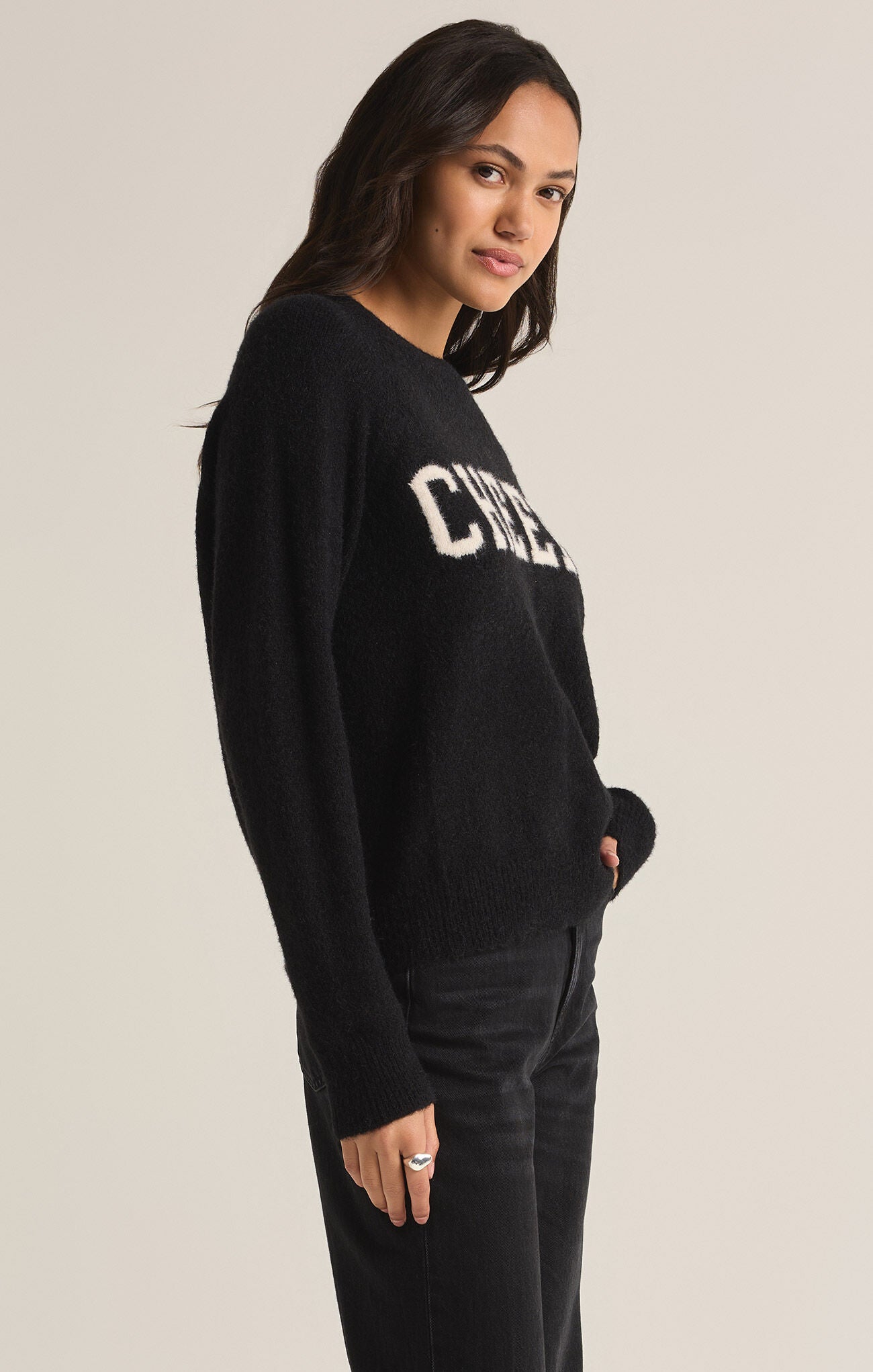 Lizzy Cheers Sweater in Black