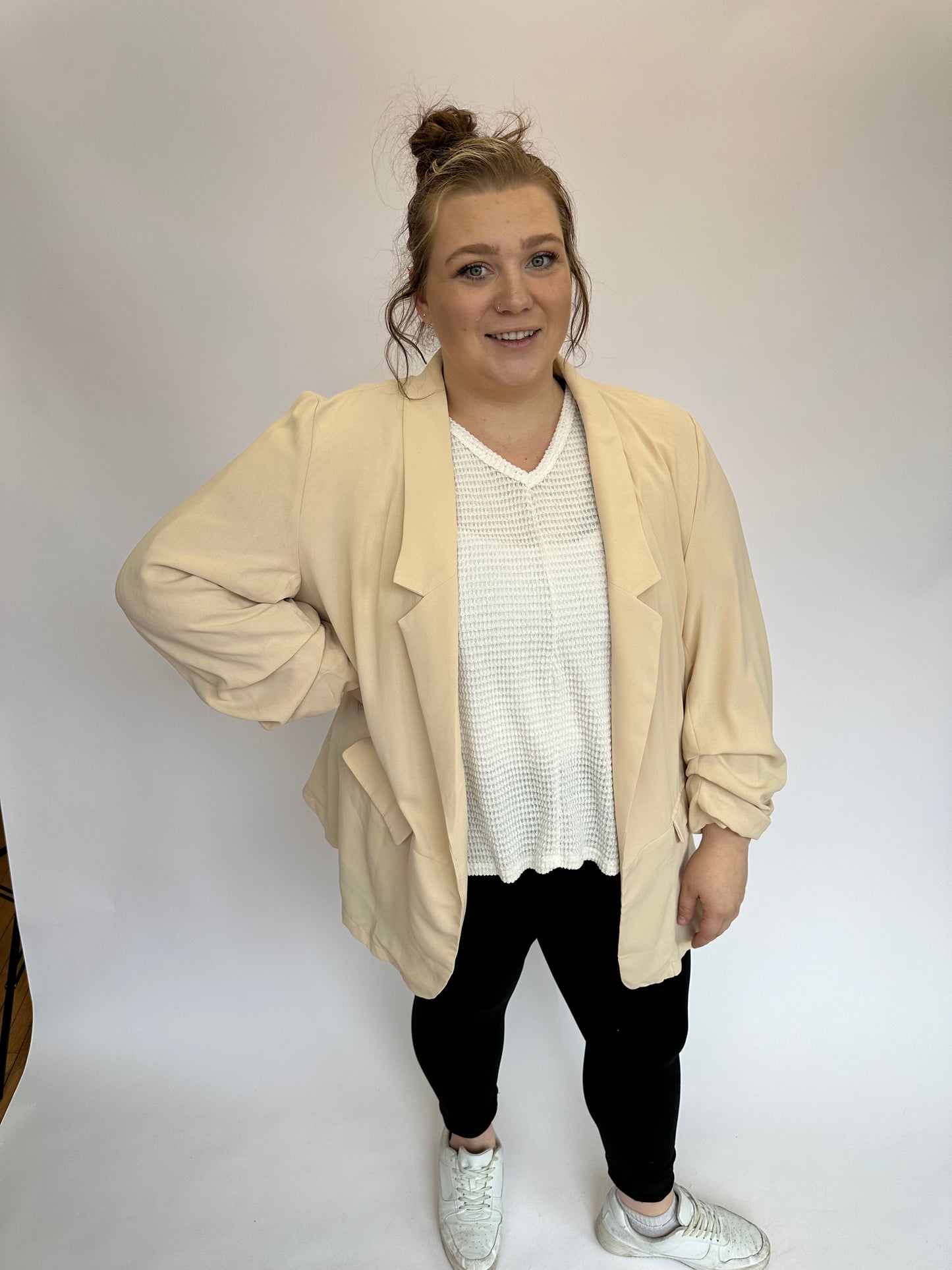 Doris Blazer in Tan in Plus