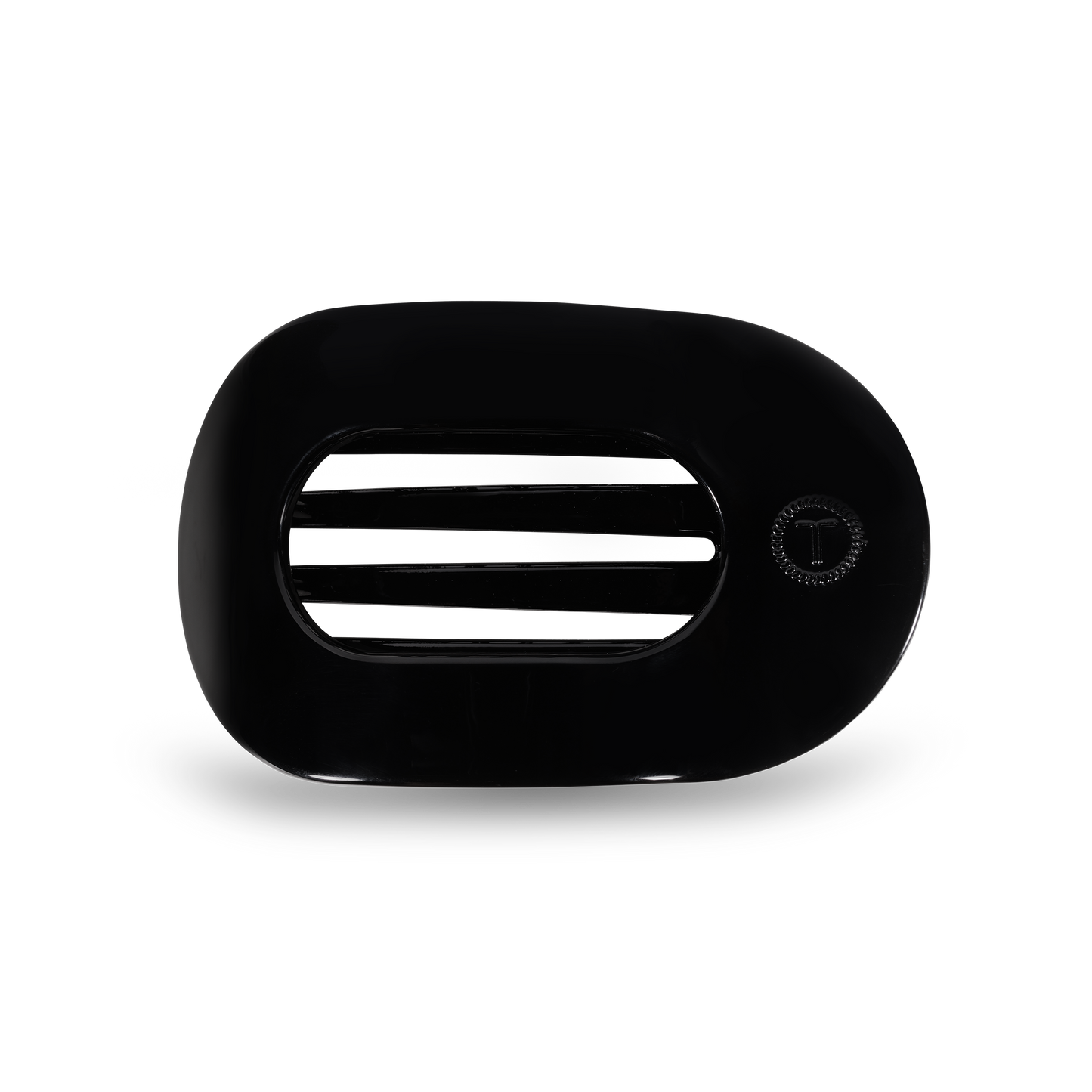 Jet Black Medium Round Flat Hair Clip