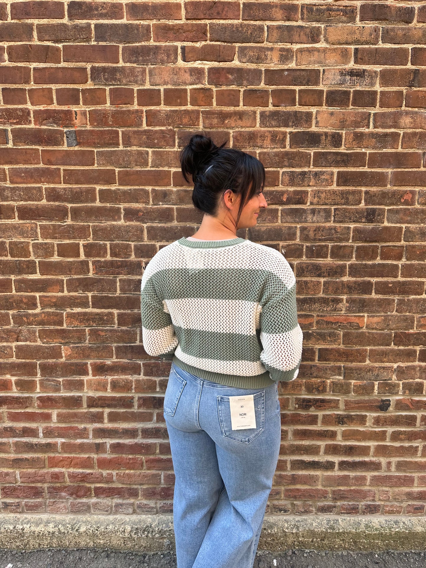 Broadbeach Stripe Sweater in Green