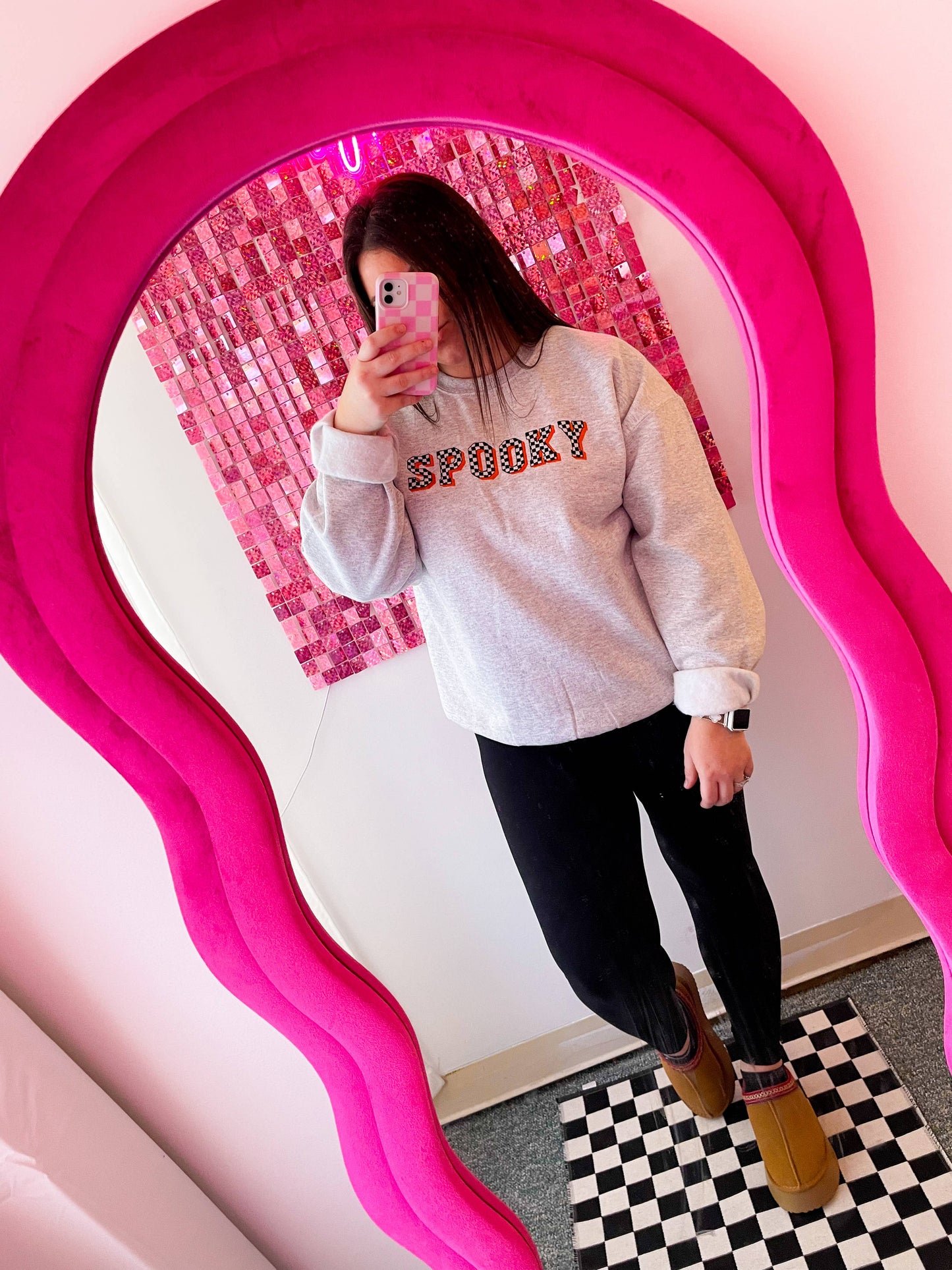 Spooky Checkered Crewneck