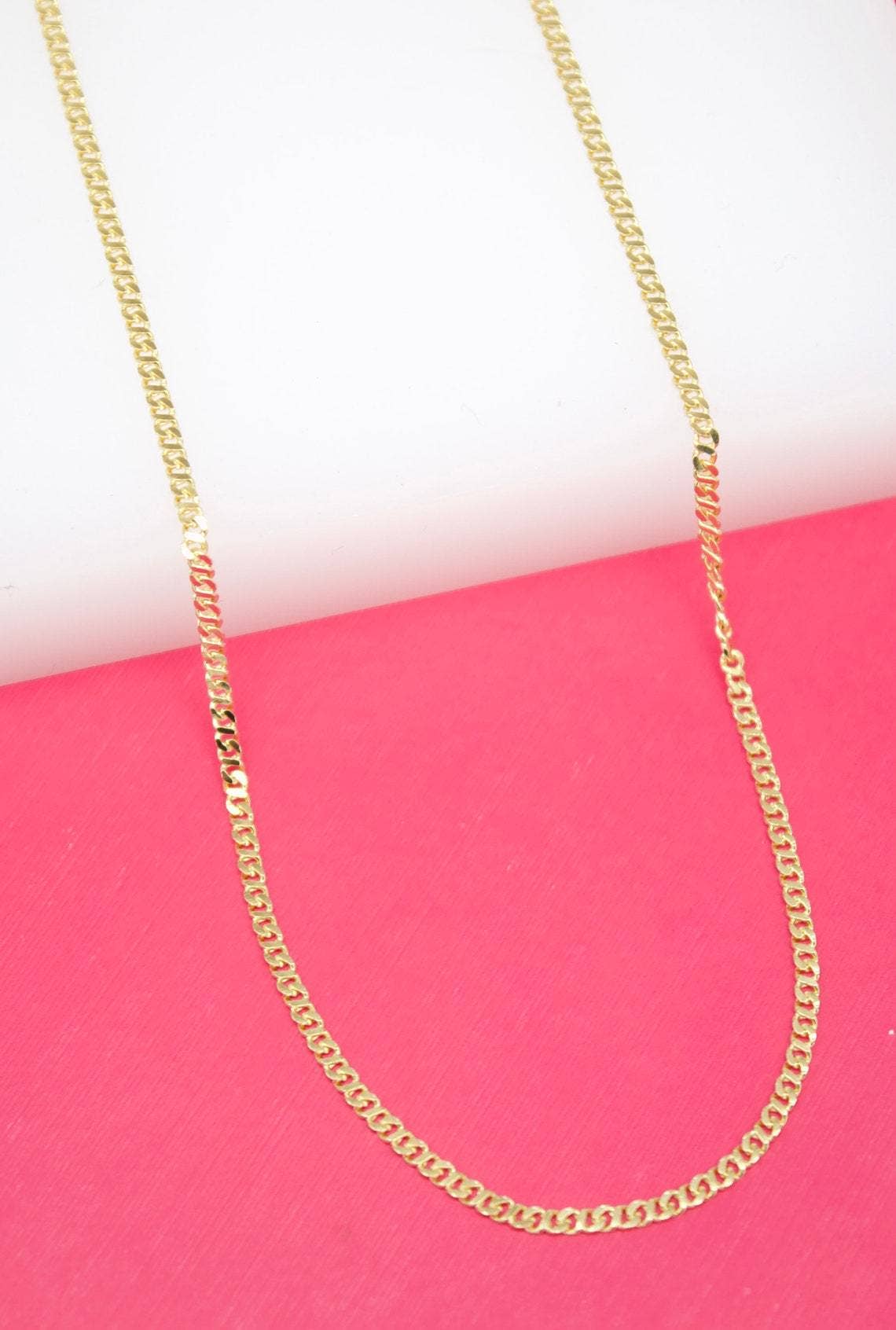 18K Gold Filled 2mm Double Cuban Chain 14 Inch in Gold