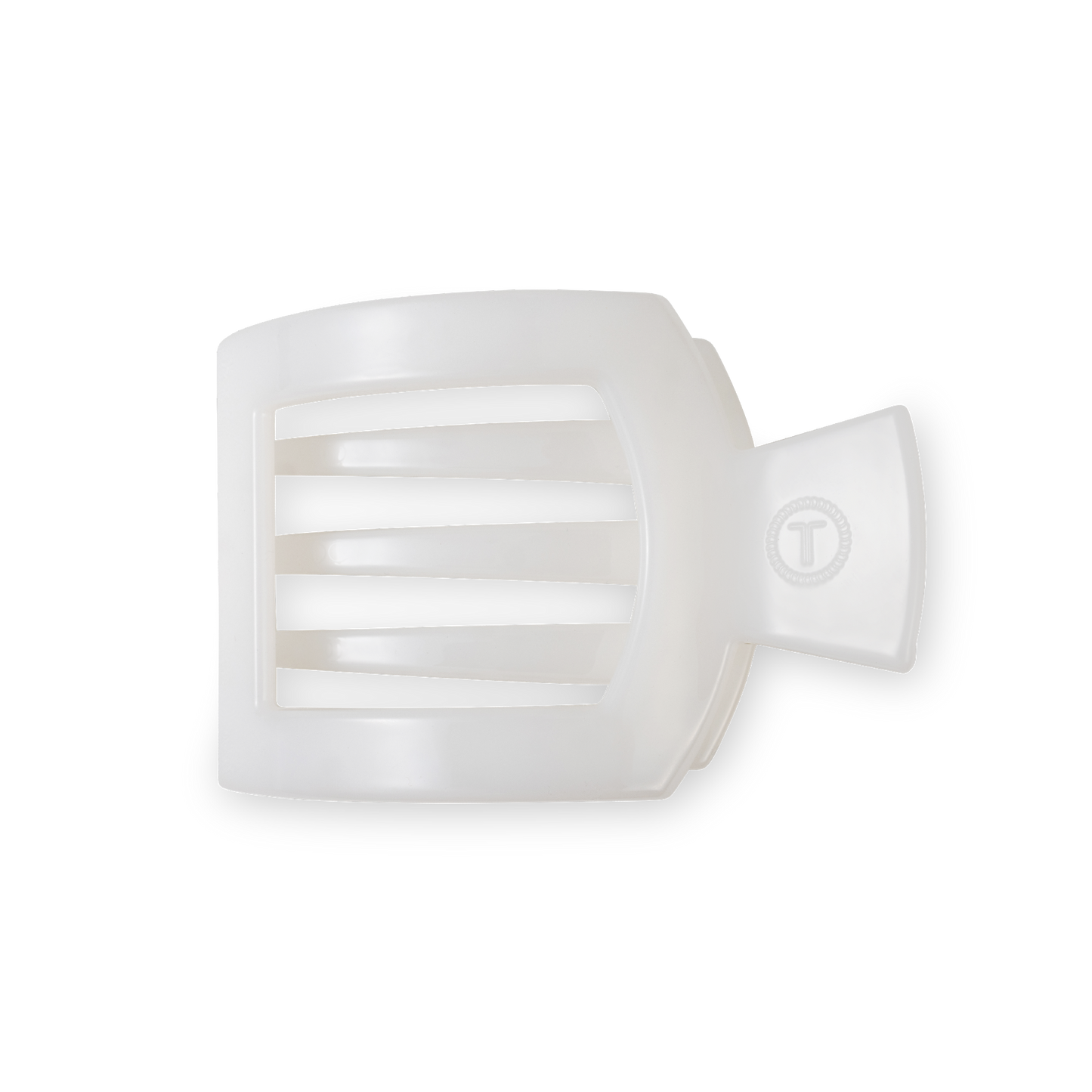 Small Coconut White Square Flat Hair Clip