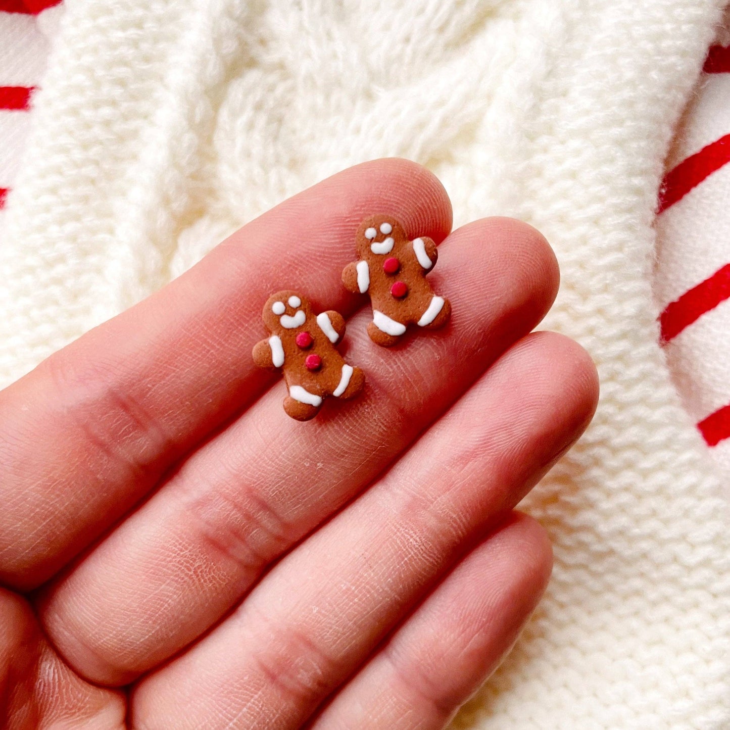 Bake My Day Studs | Polymer Clay Gingerbread Man Earrings